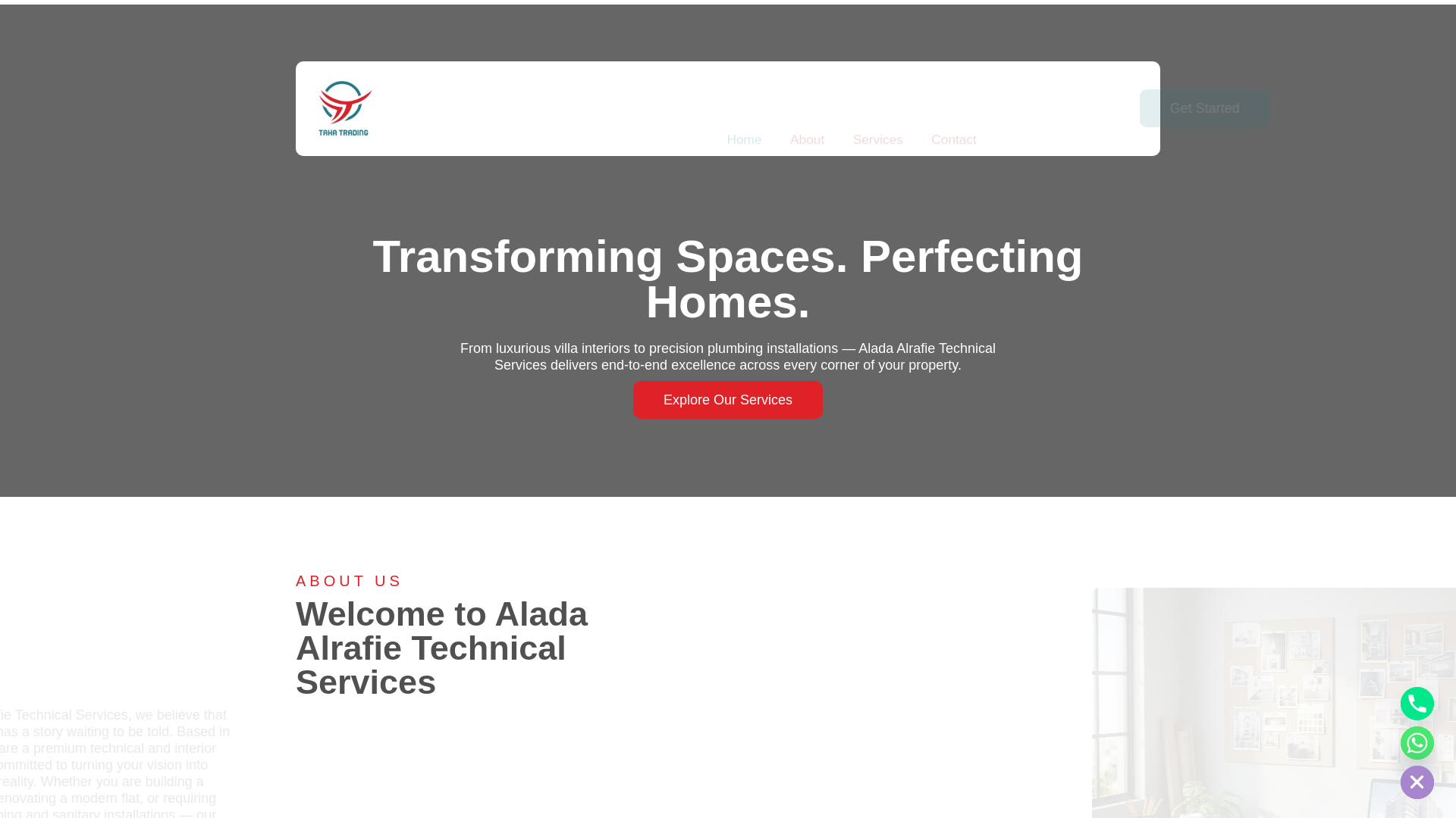 website screenshot of https://tahatrading.ae/