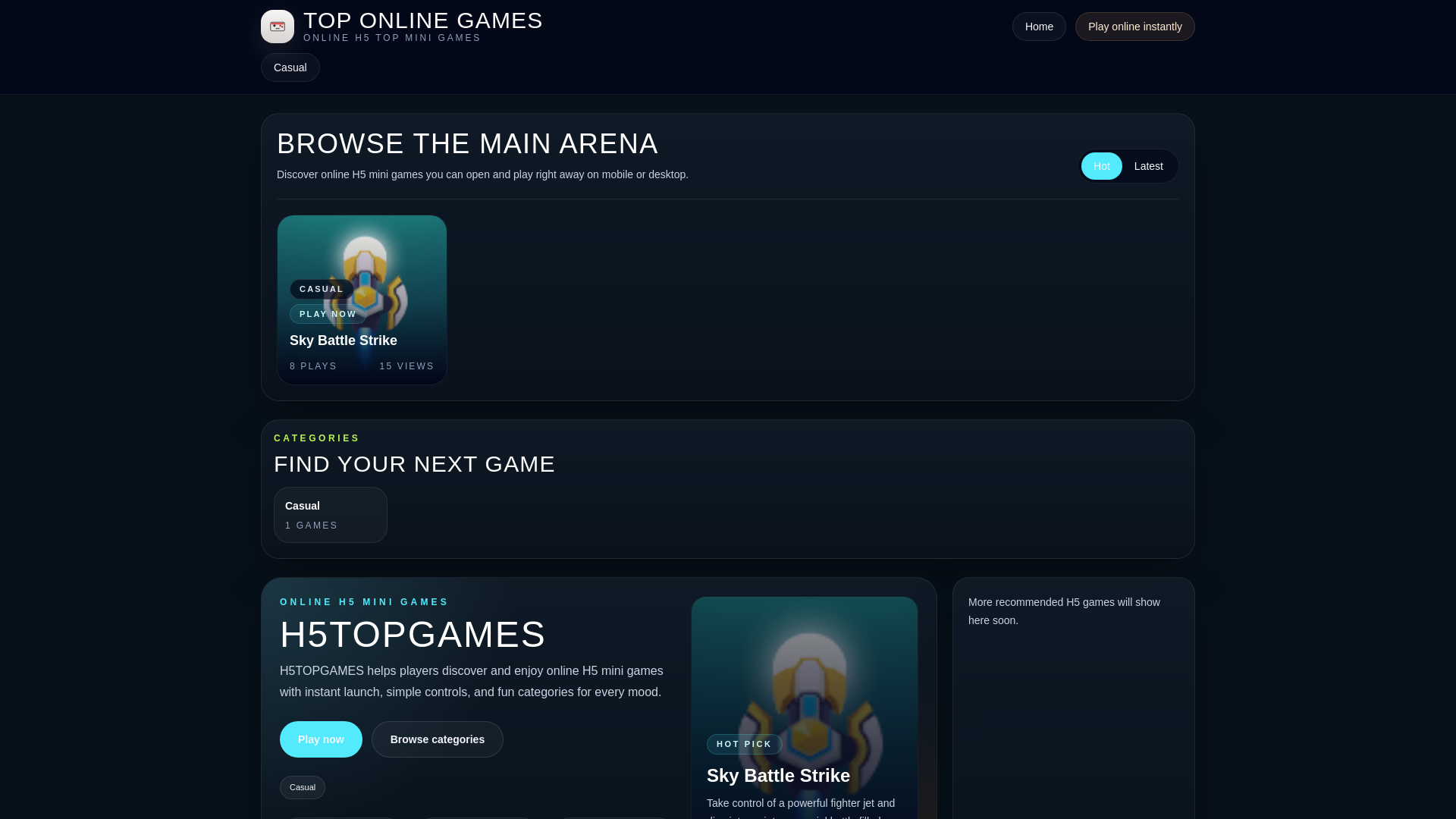website screenshot of https://h5gametopss.top