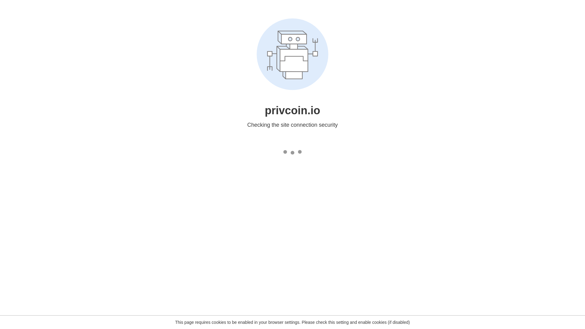 website screenshot of https://privcoin.io/