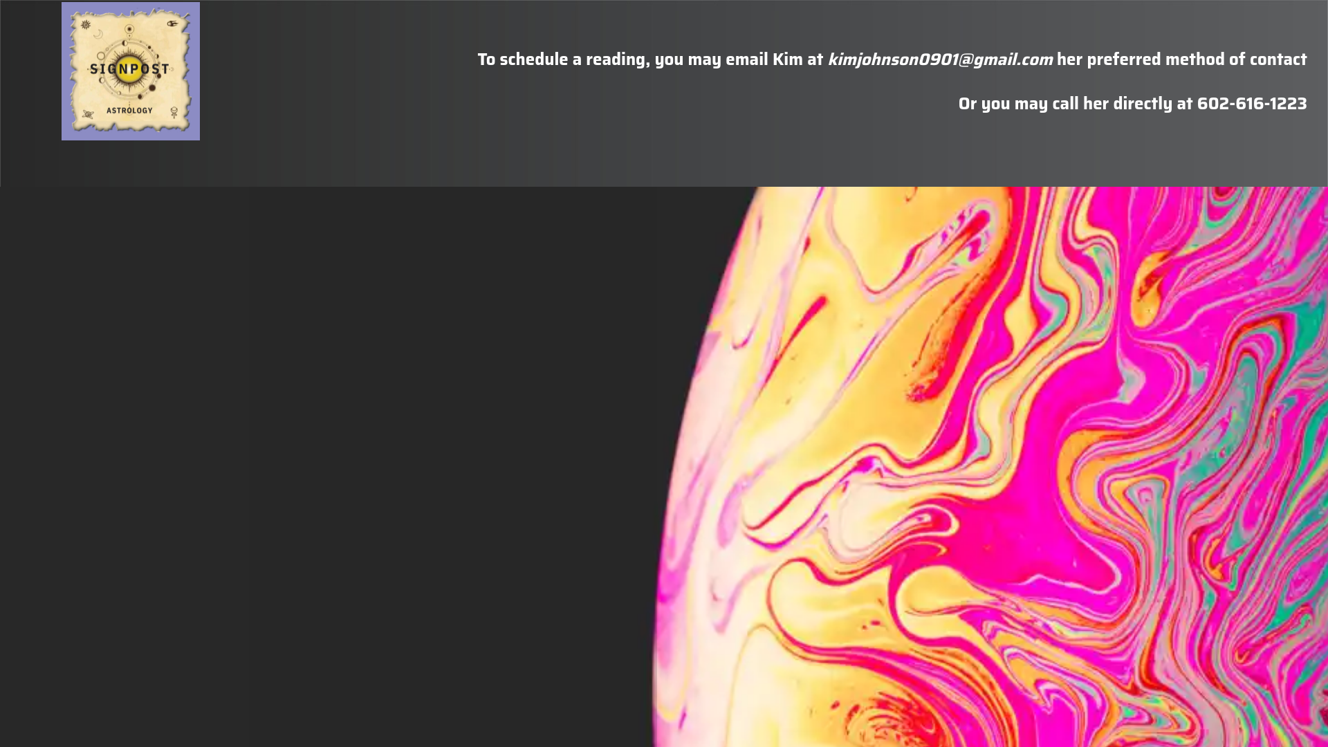 website screenshot of https://signpostastrology.com