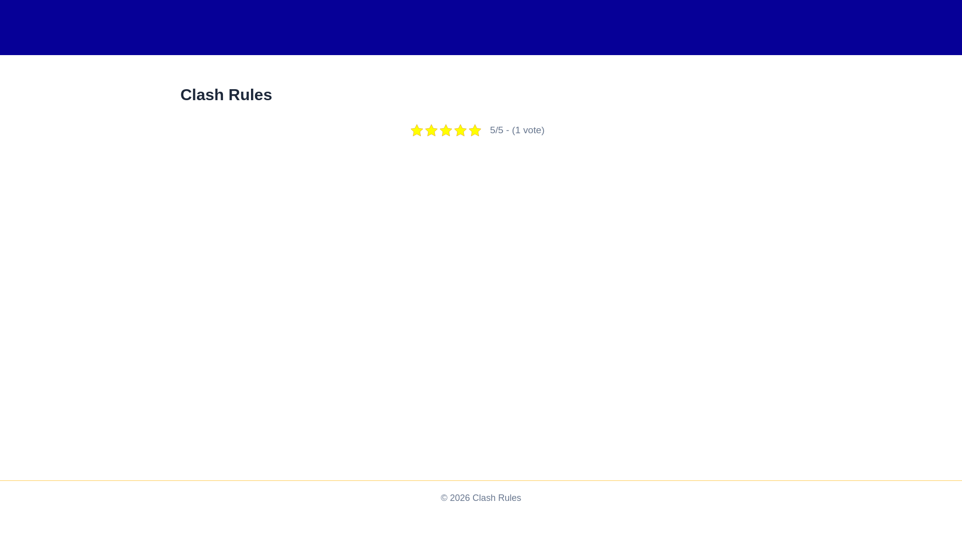 website screenshot of https://clashrules.com