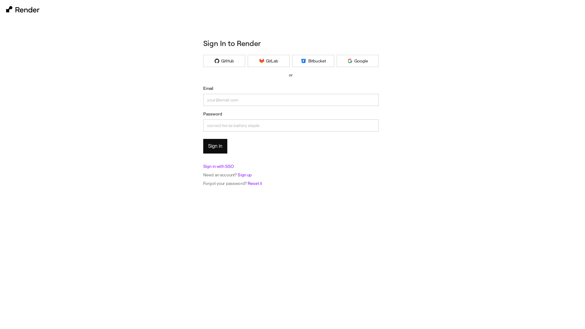 website screenshot of https://dashboard.render.com/