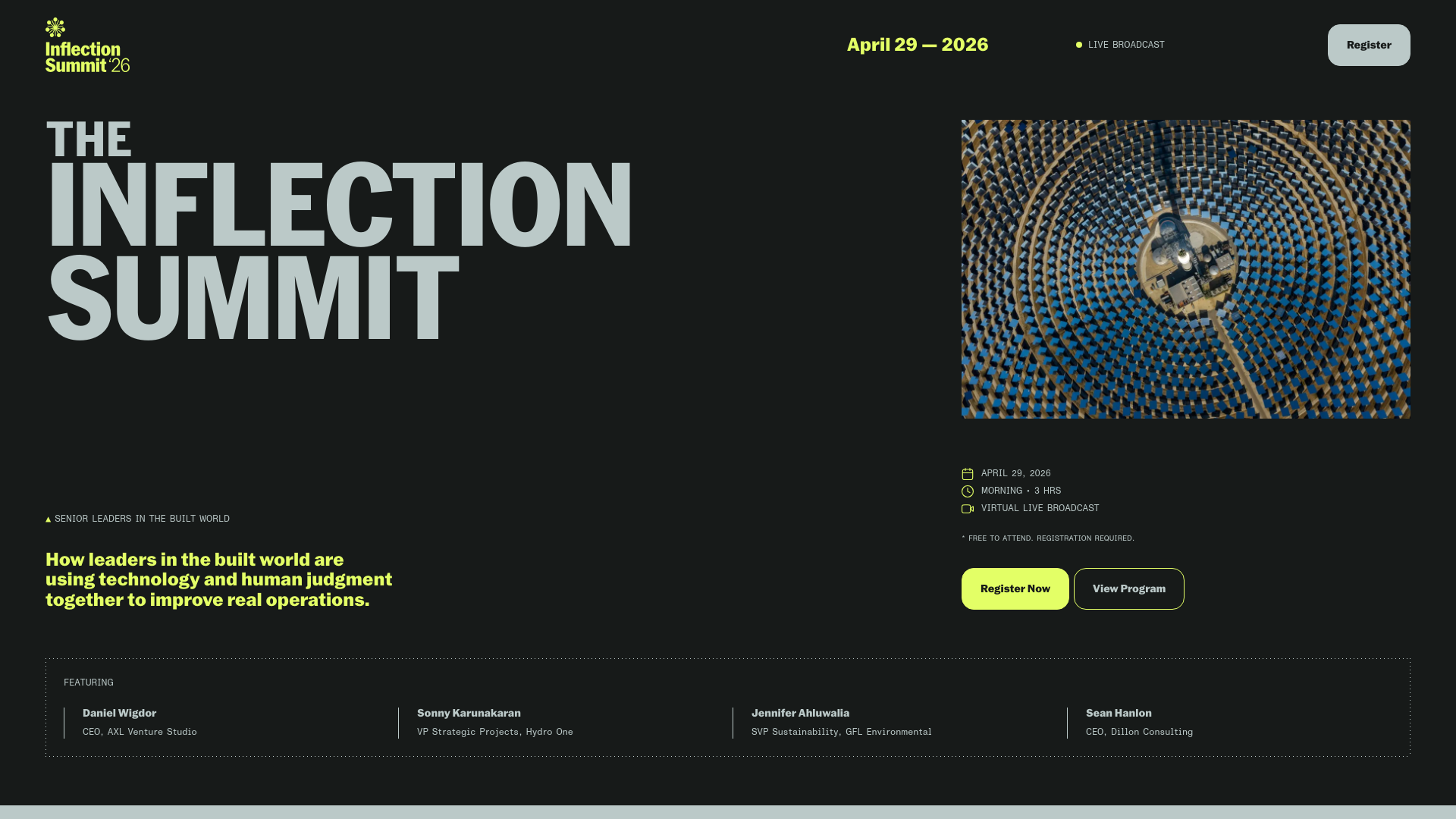 website screenshot of https://inflectionsummit.ca