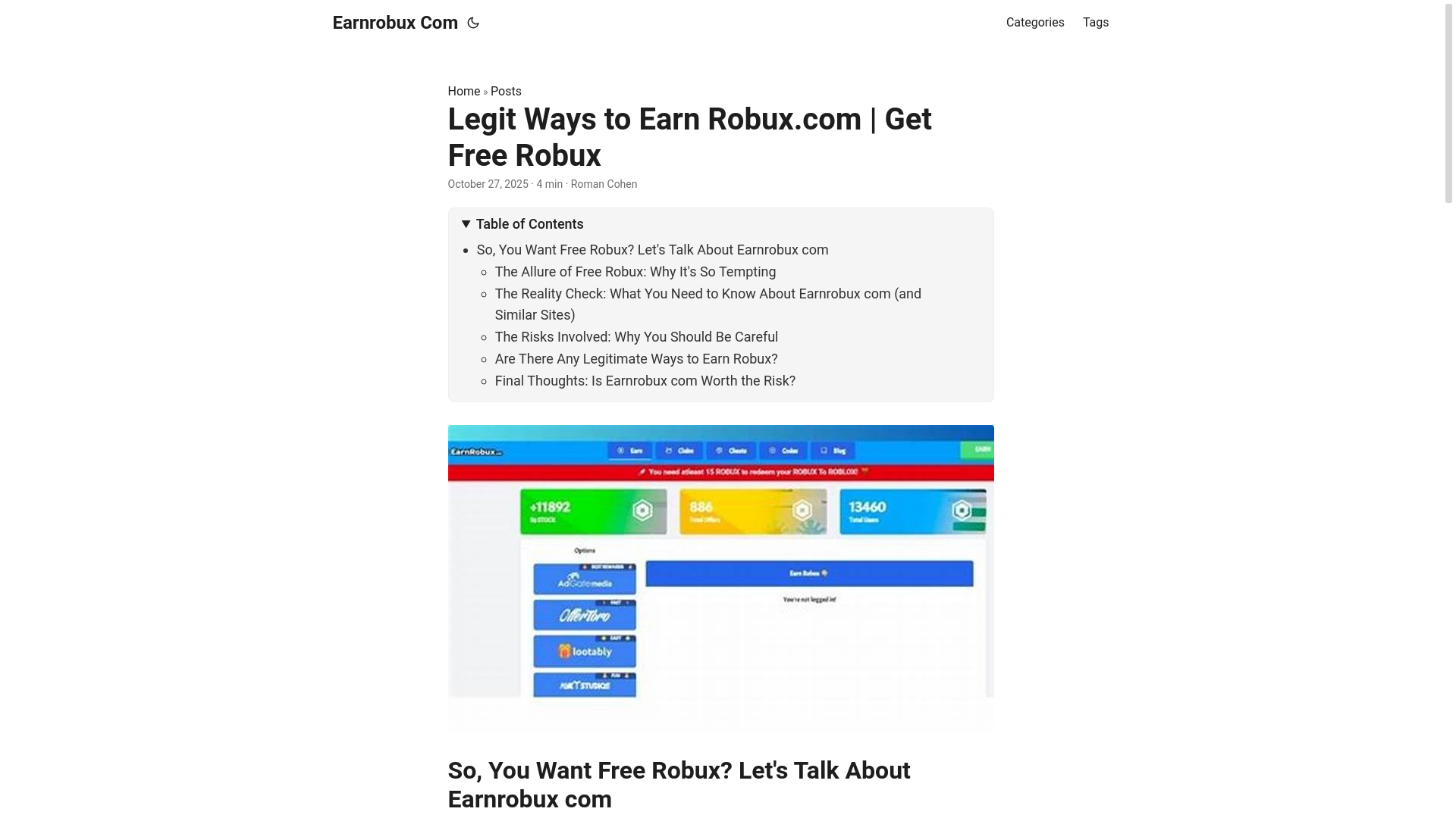 website screenshot of https://earnrobux-com.pages.dev/