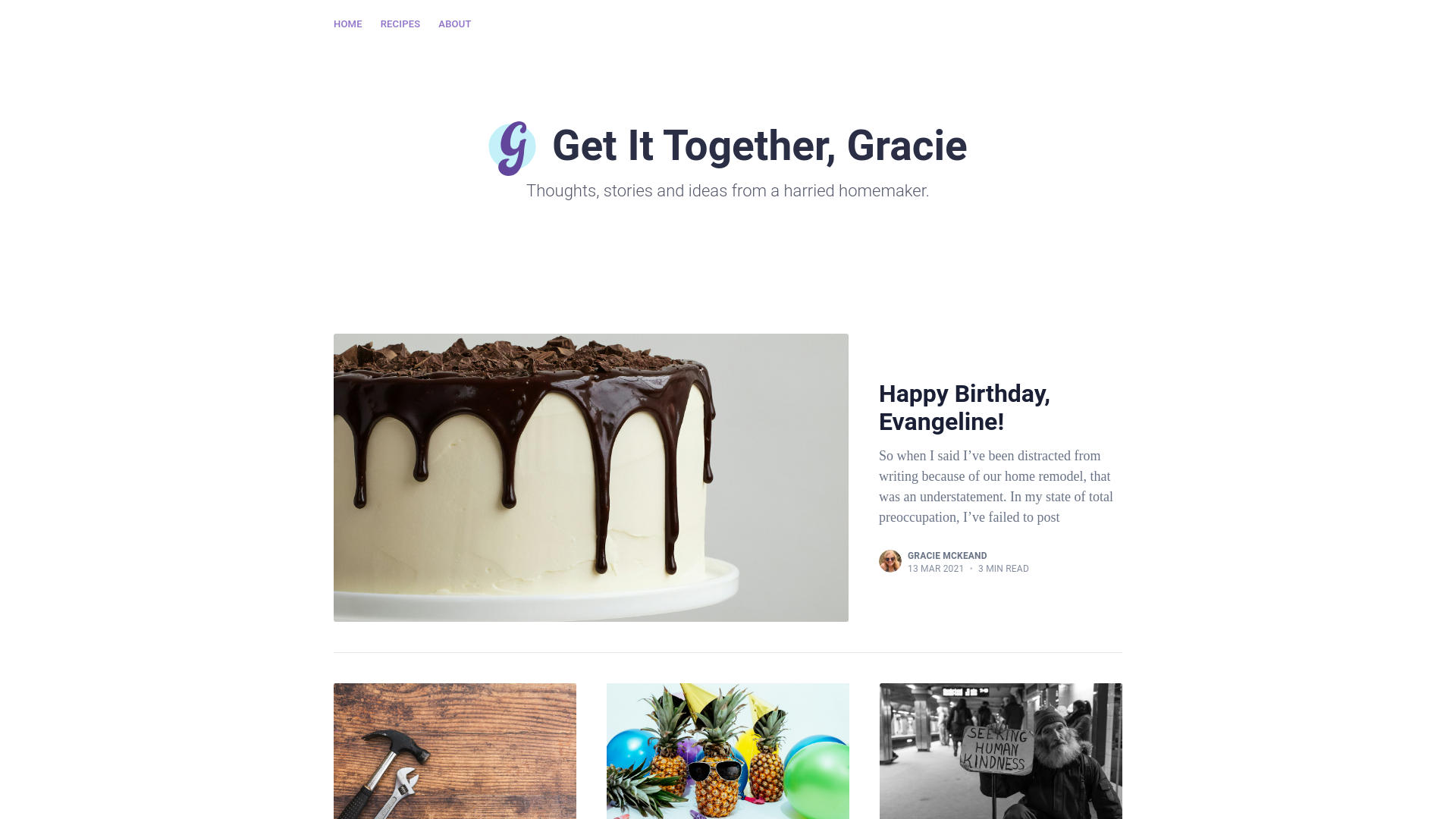 website screenshot of https://getittogethergracie.pages.dev/