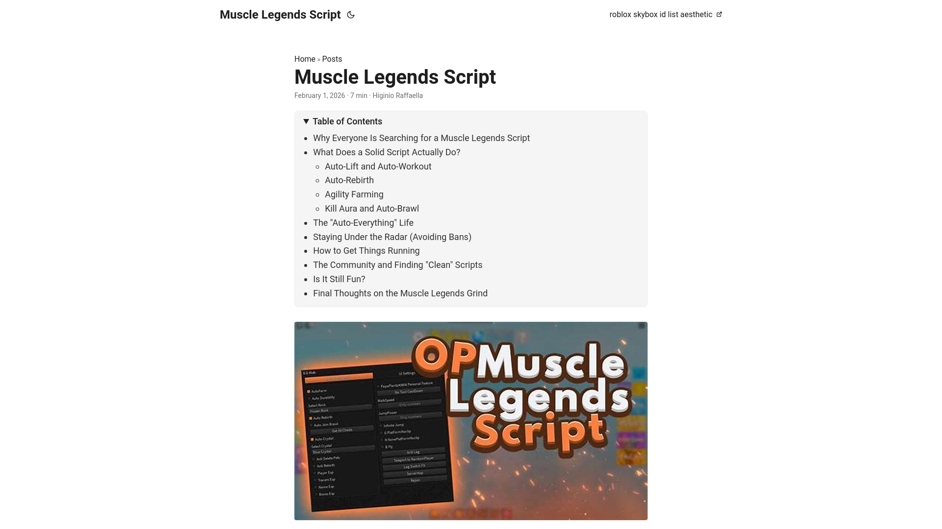 website screenshot of https://musclelegendsscript.pages.dev/