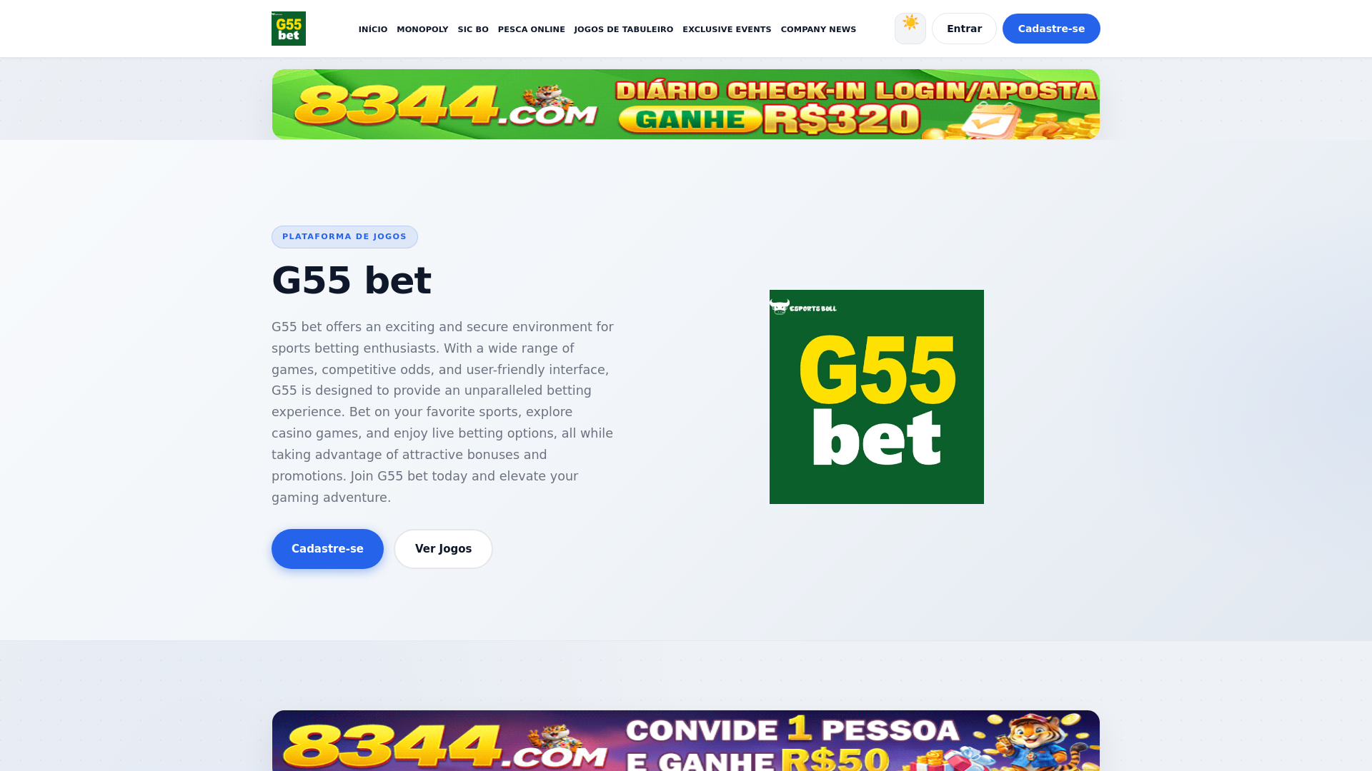 website screenshot of https://5g55bet.com