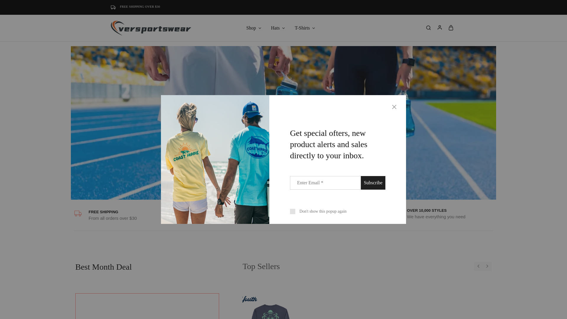 website screenshot of https://versportswear.com/