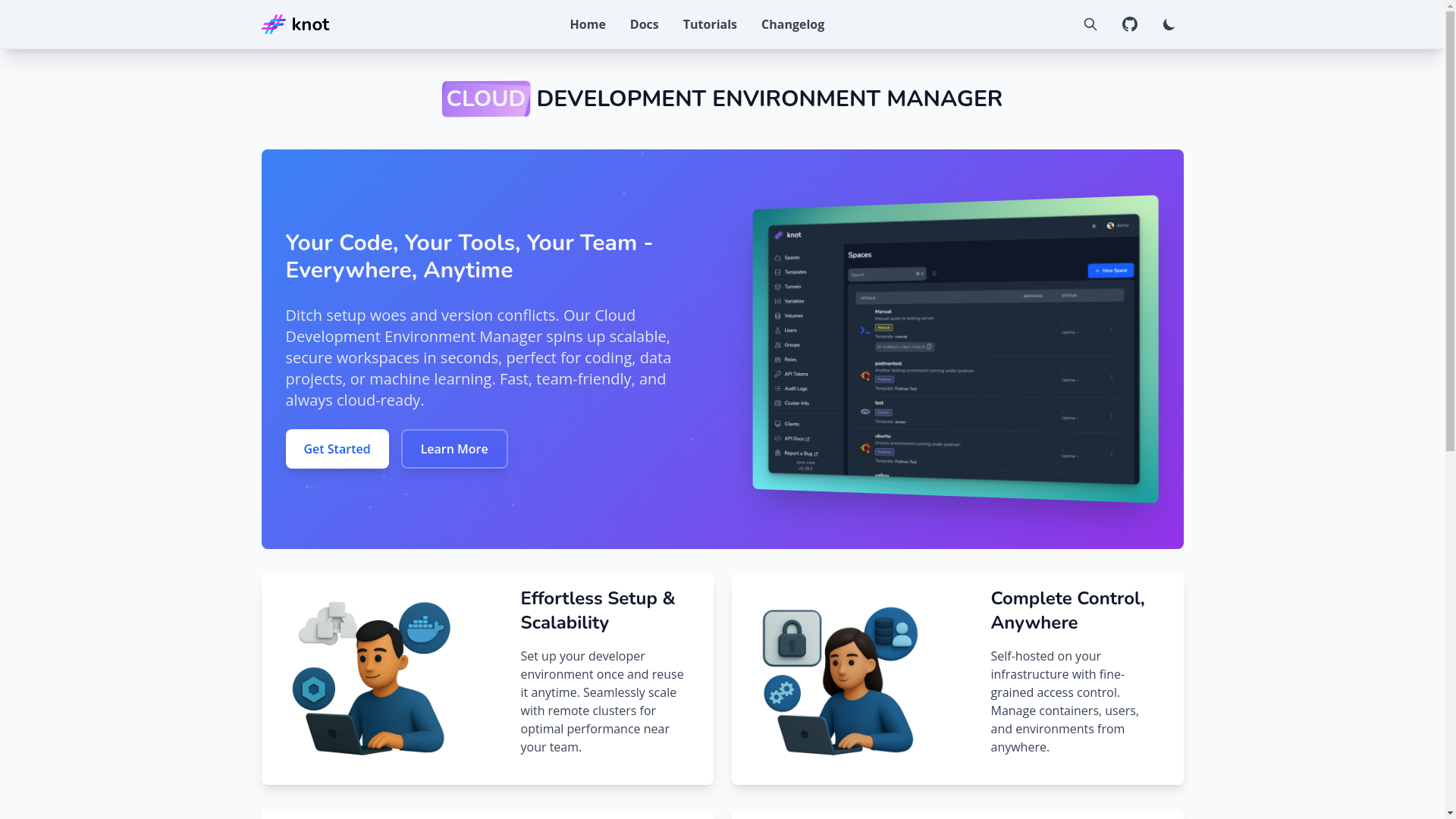 website screenshot of https://knot-website.pages.dev/