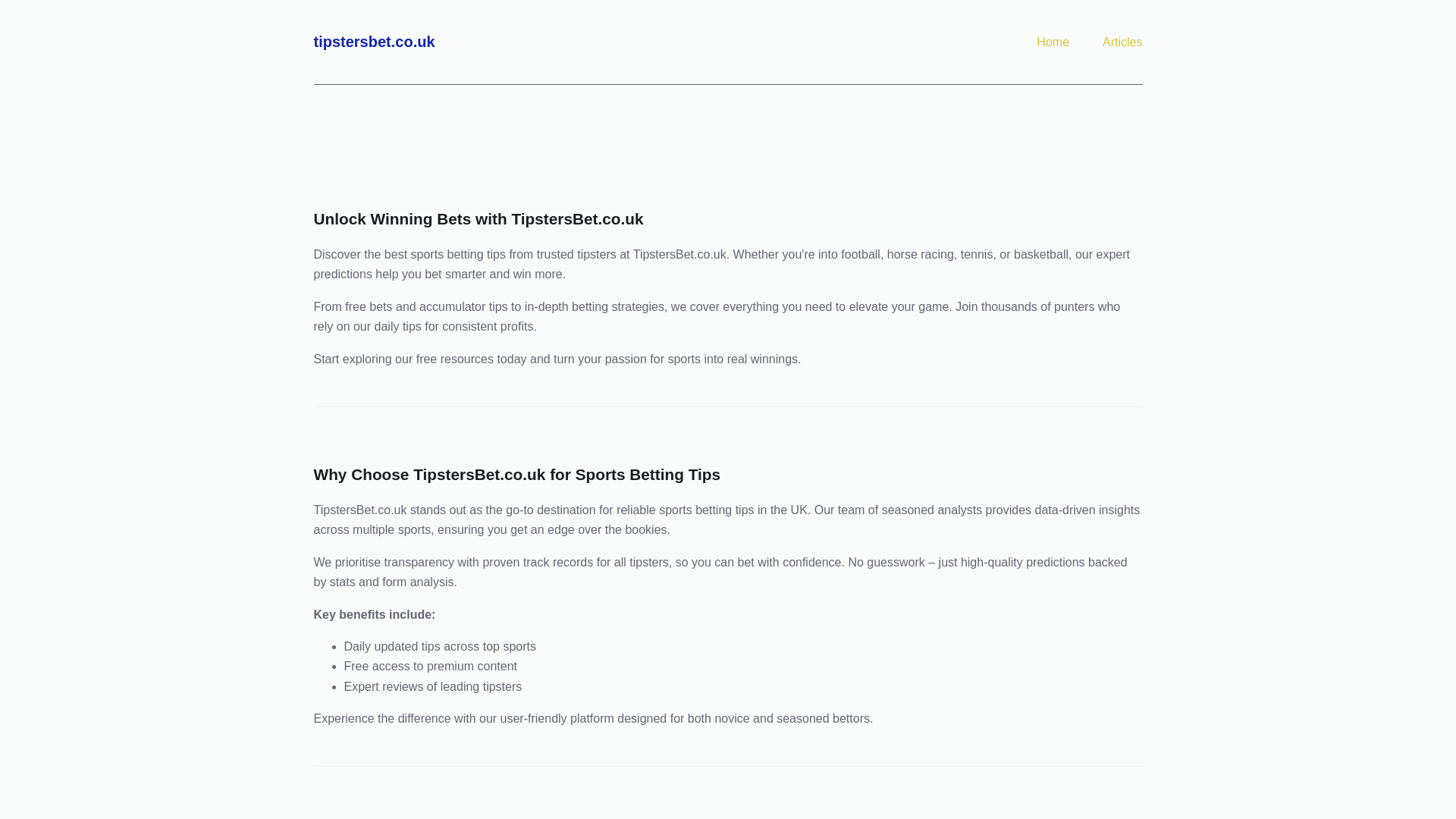 website screenshot of https://tipstersbet.co.uk