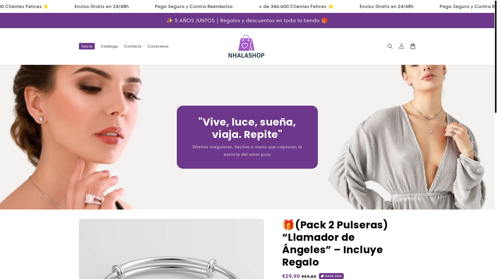 website screenshot of https://nhalashopes.com/