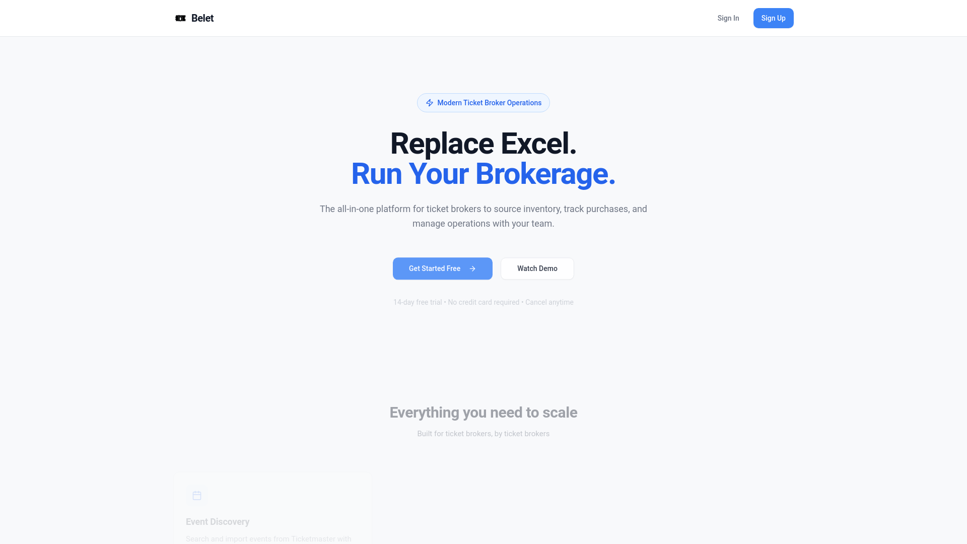 website screenshot of https://belet.ai/