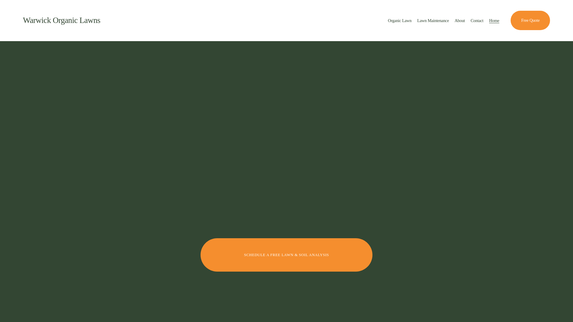 website screenshot of https://warwickorganiclawns.com/