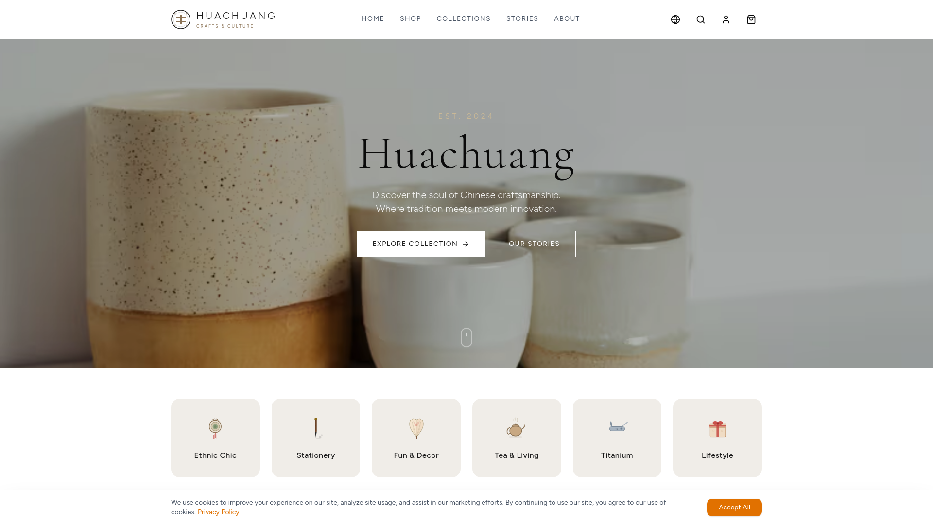 website screenshot of https://huachuanghub.com/