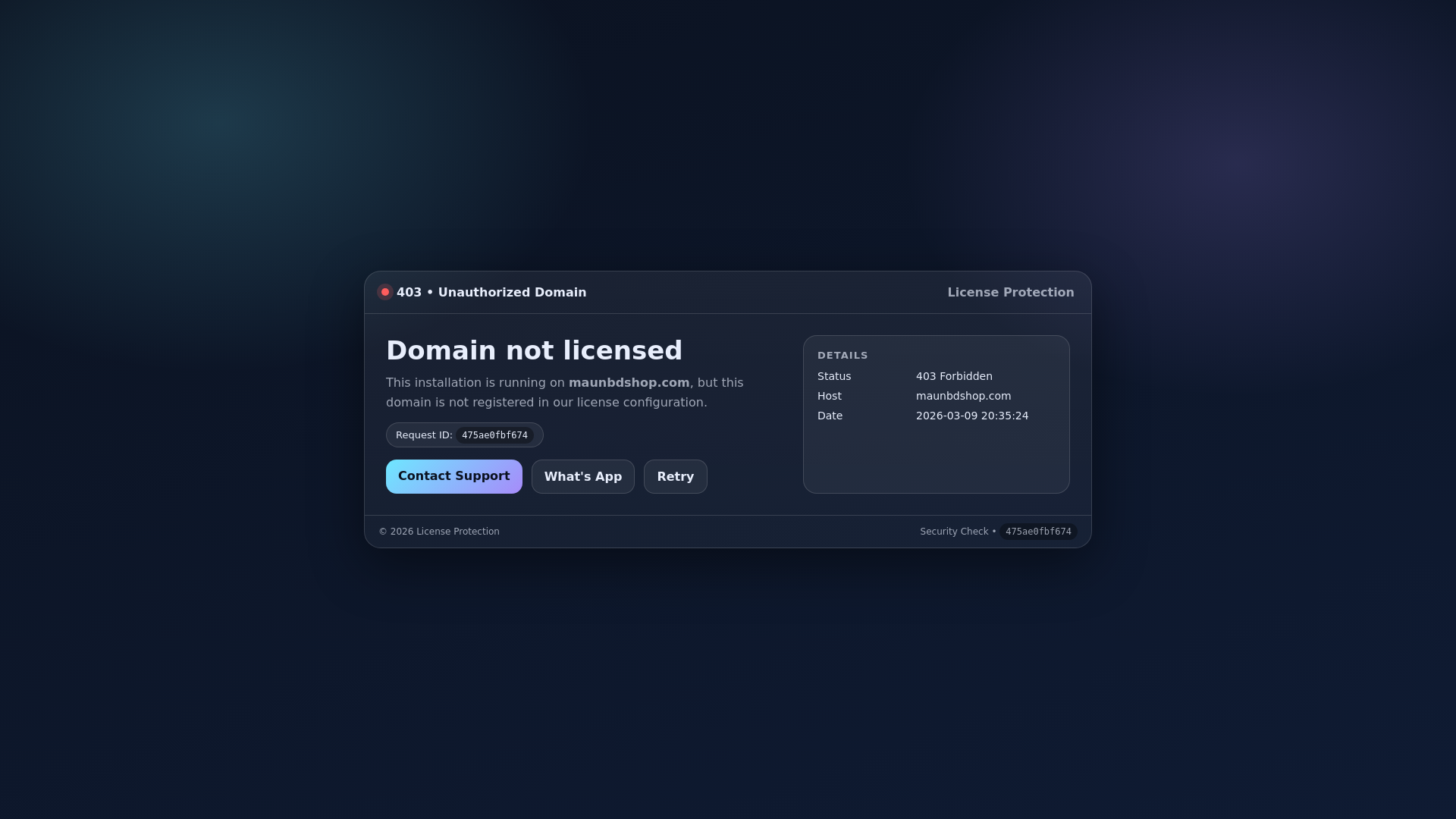 website screenshot of https://maunbdshop.com/