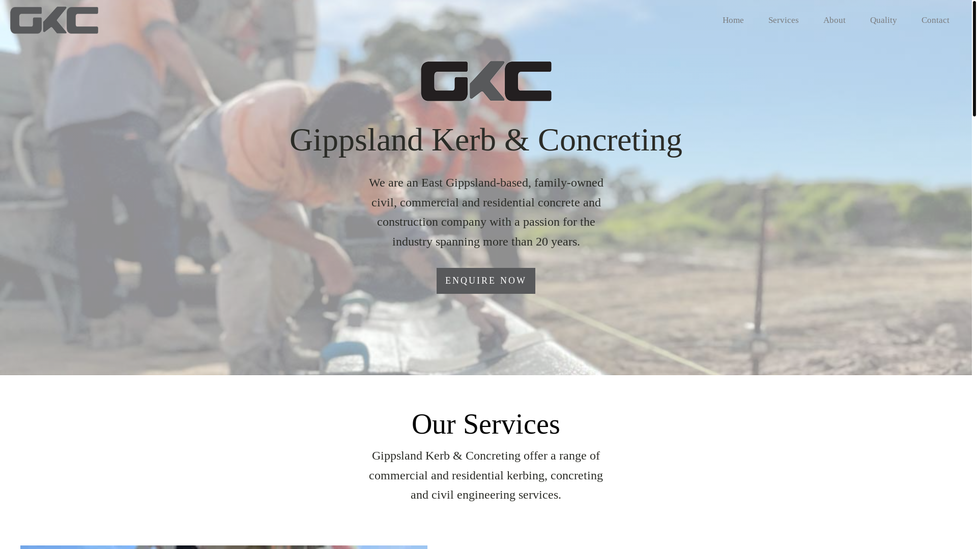 website screenshot of https://gkcconcreting.online/