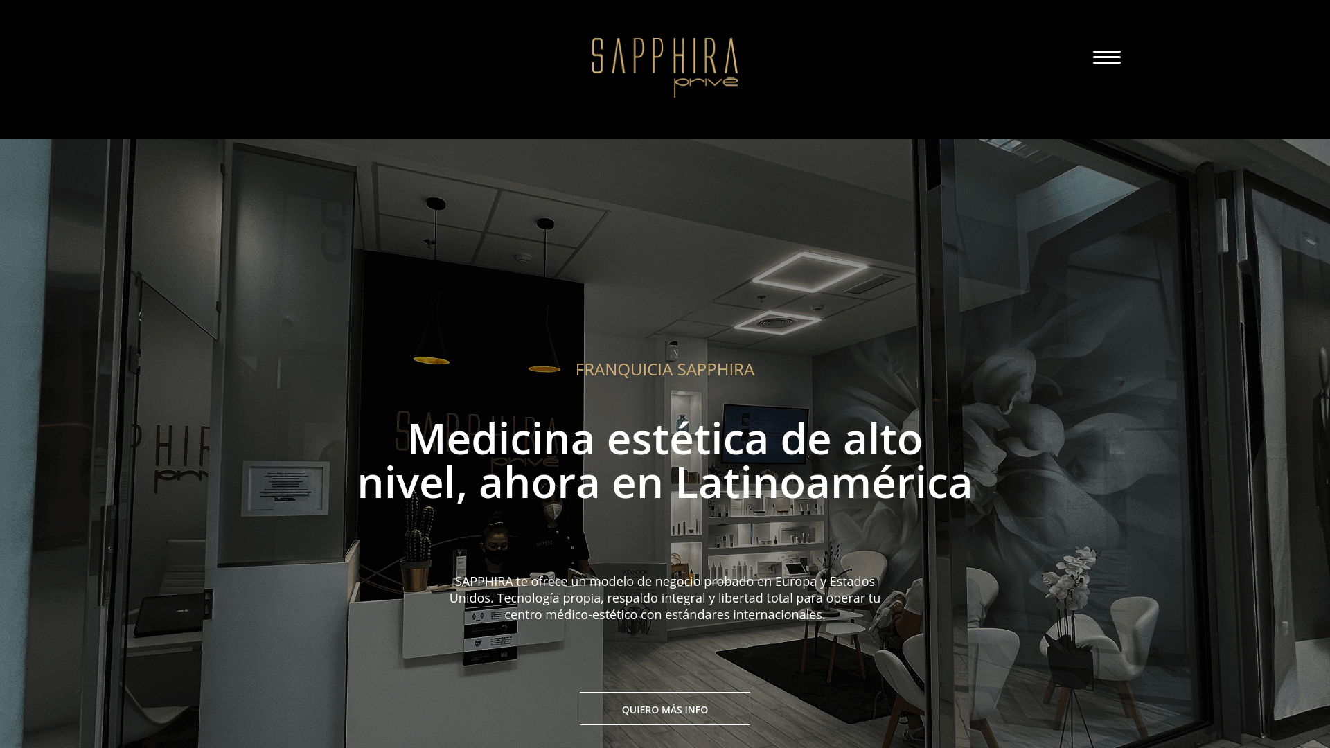 website screenshot of https://franquiciasmedspa.com/
