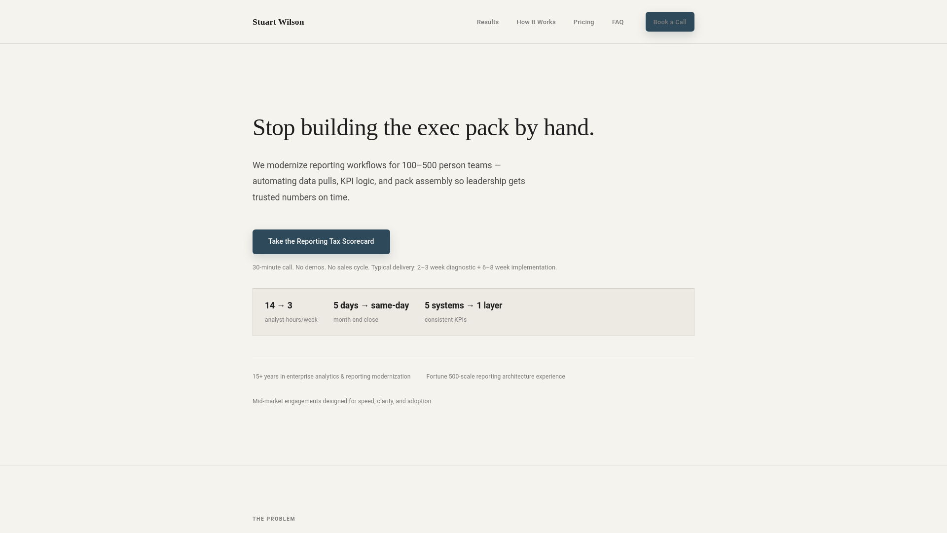 website screenshot of https://stuartingramwilson.com/