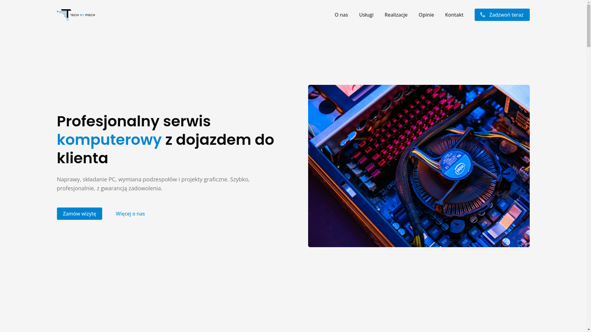 website screenshot of https://techbypiech.pl/