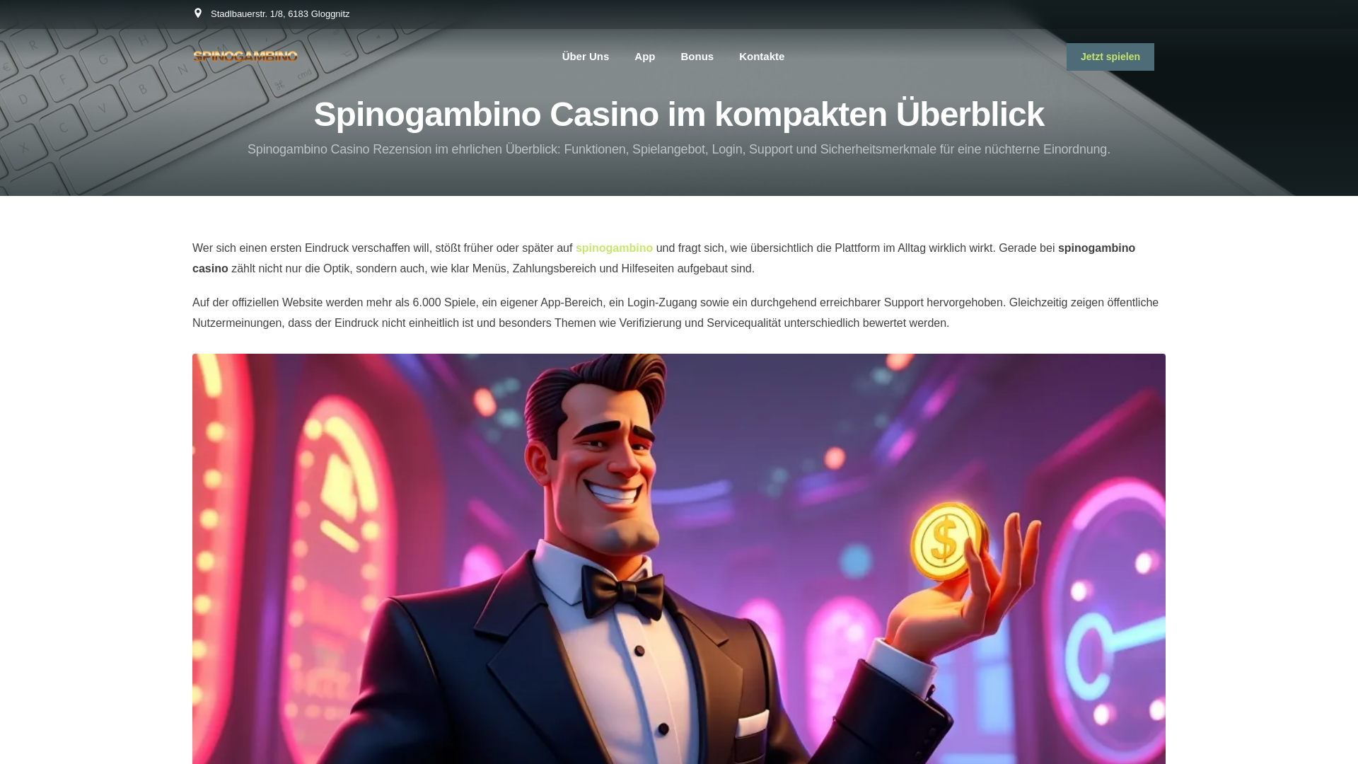 website screenshot of https://spinogambino-bewertung-at.pages.dev/