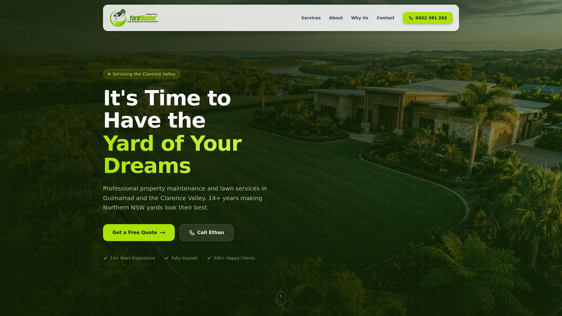 website screenshot of https://yardmaster-astro.pages.dev/