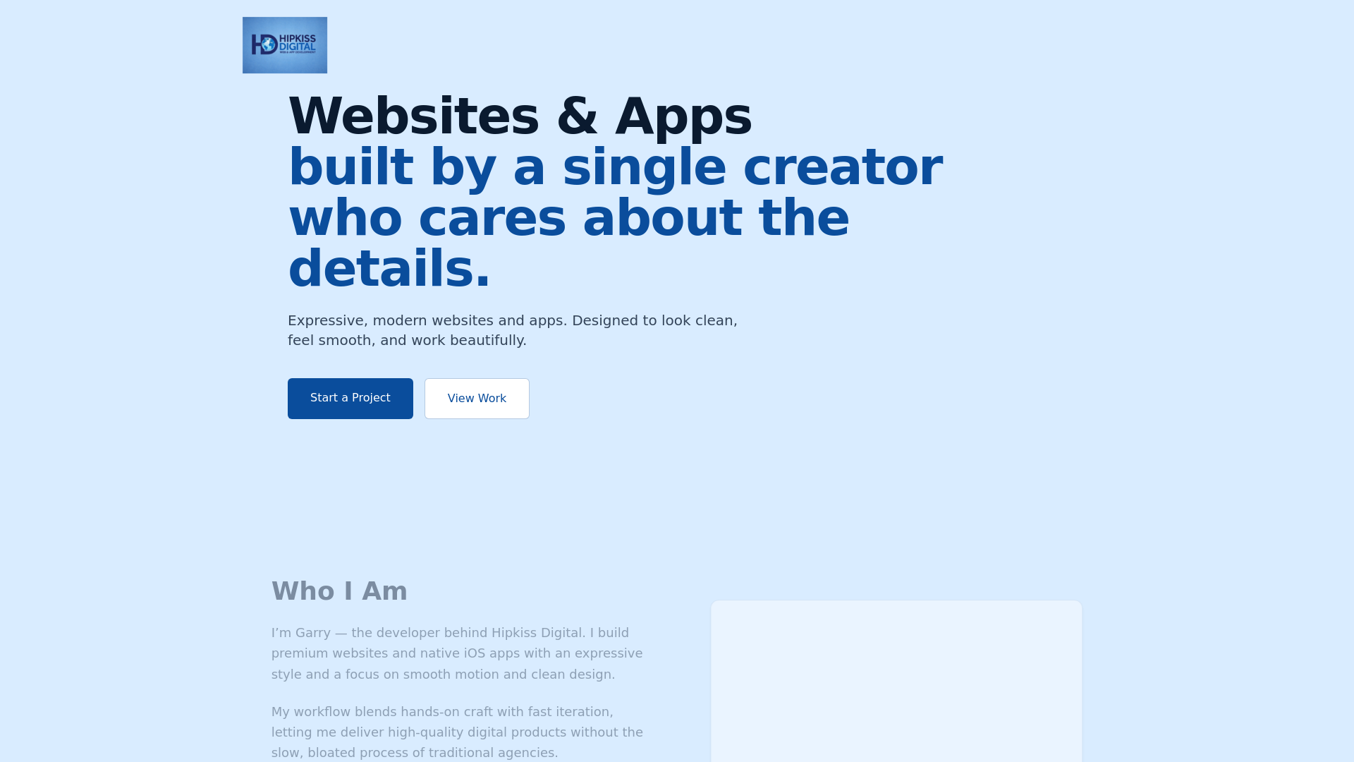 website screenshot of https://hipkissdigitalwebsite.pages.dev/