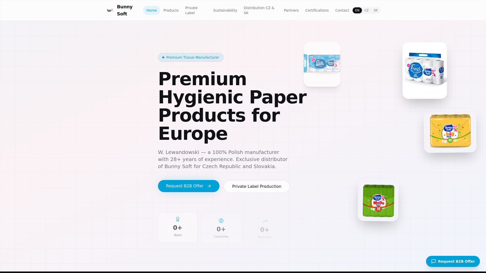 website screenshot of https://bunnysoft.eu/