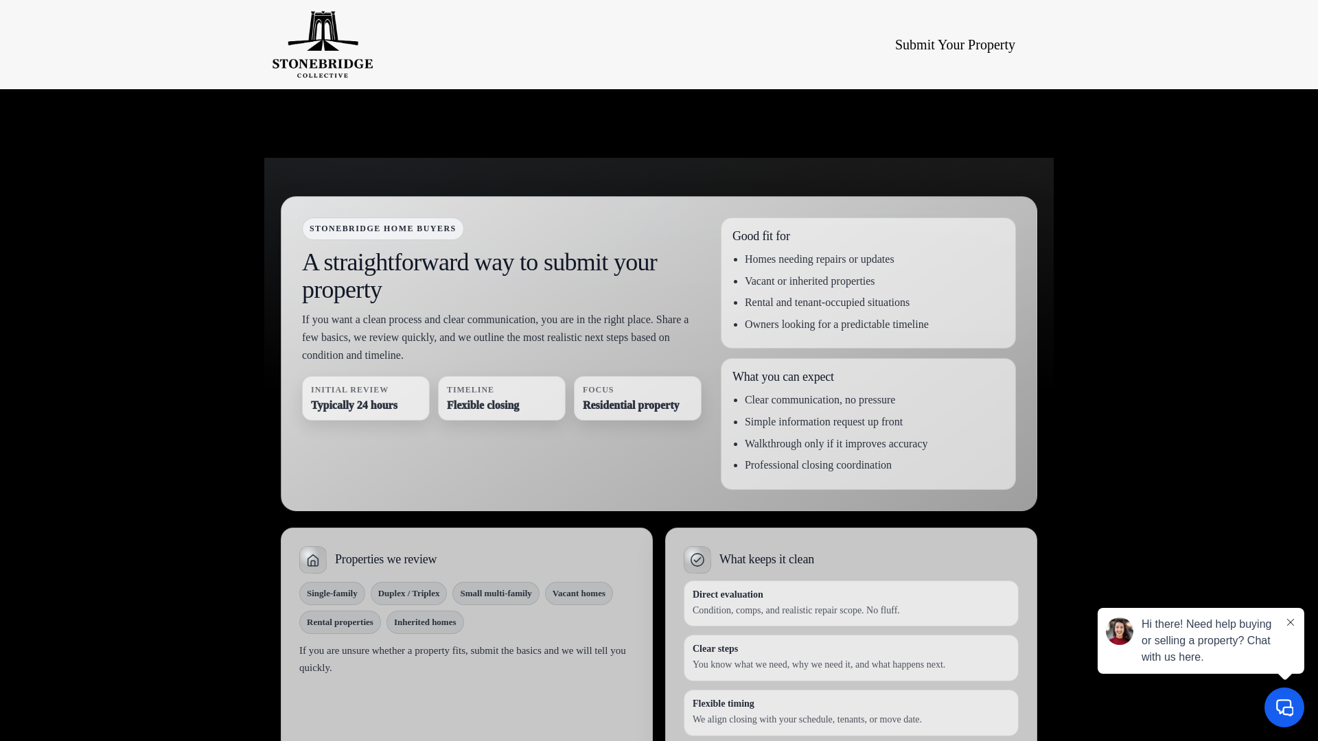 website screenshot of https://stone-bridge-collective.com