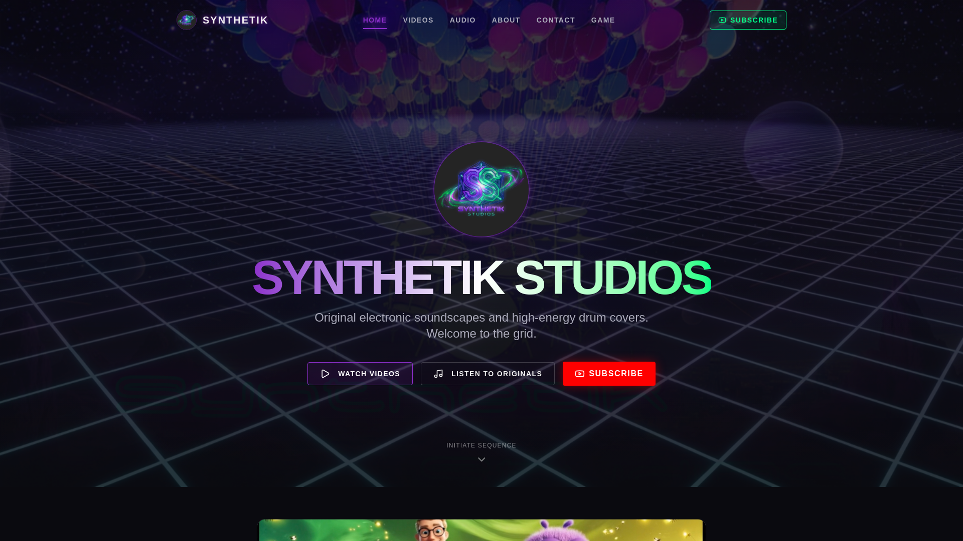 website screenshot of https://synthetikstudios.com/