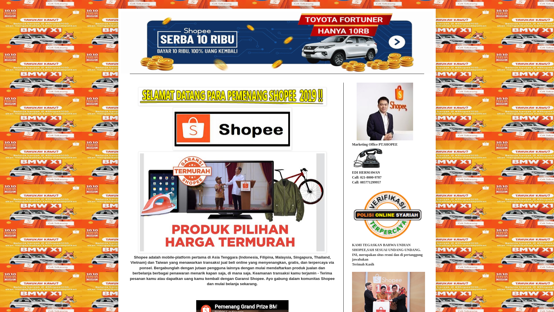 website screenshot of https://shopee8957.blogspot.com
