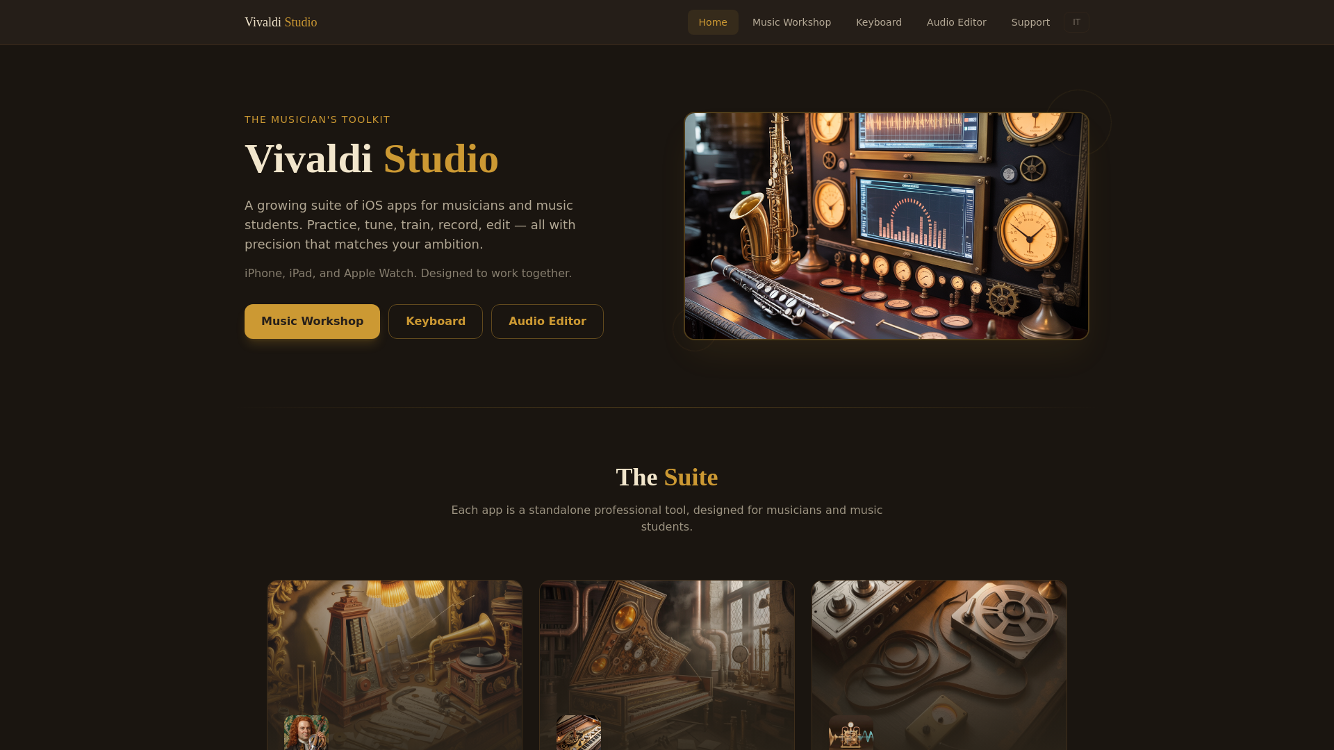 website screenshot of https://vivaldistudiowebsite.pages.dev/
