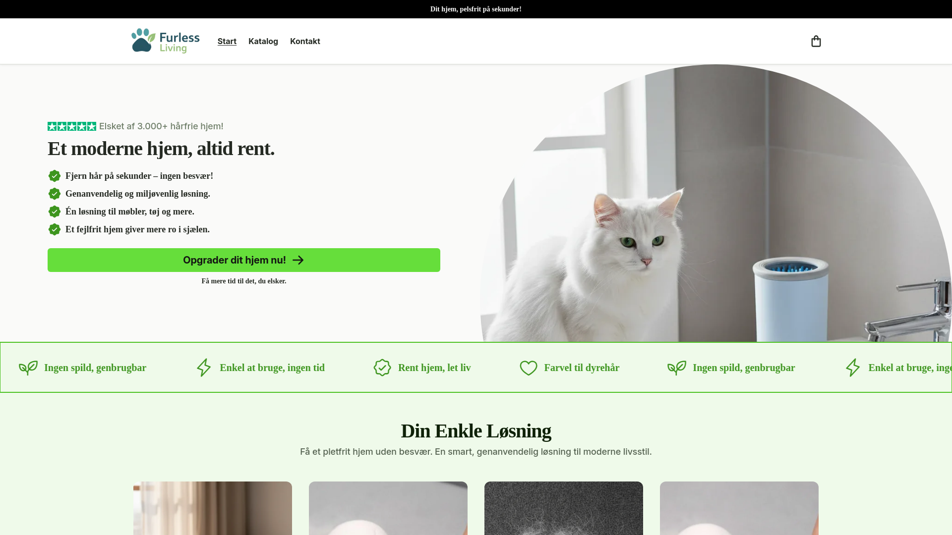 website screenshot of https://furlessliving.dk/