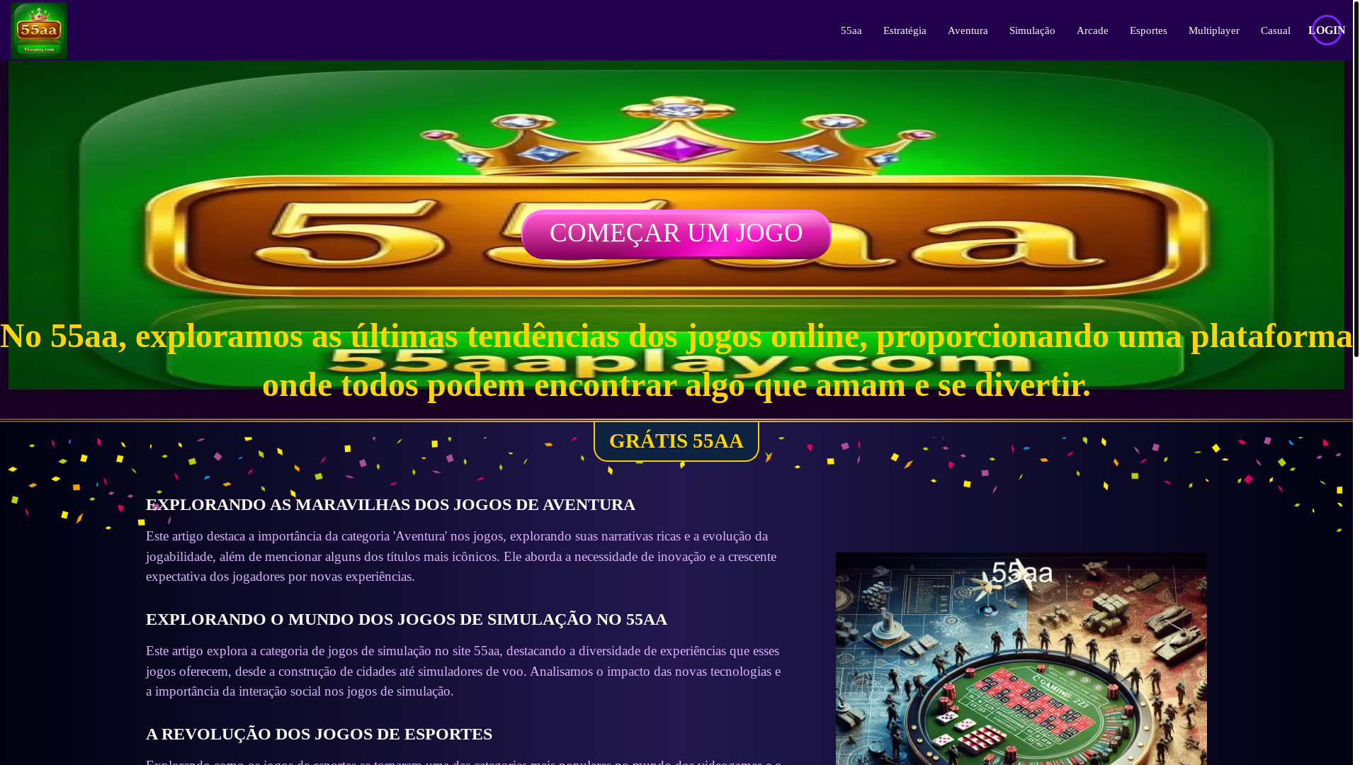 website screenshot of https://55aaplay.com/