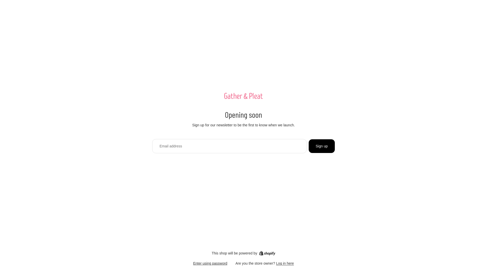website screenshot of https://gatherandpleat.com/