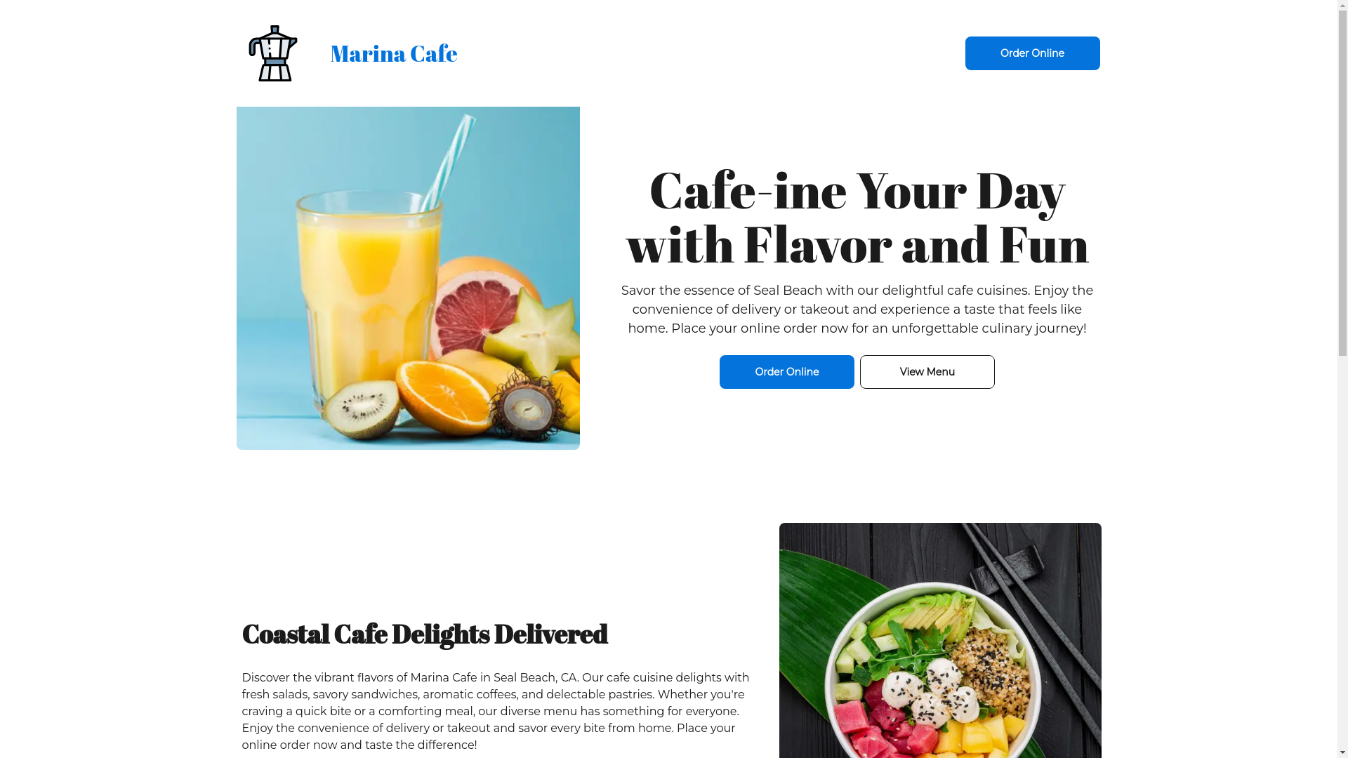 website screenshot of https://marinacafeca.com/