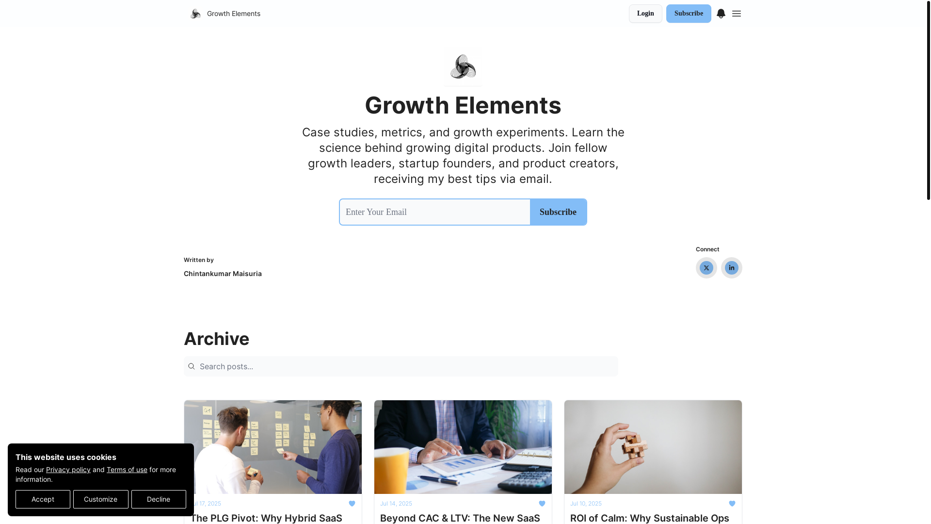 website screenshot of https://thegrowth-elements.com/