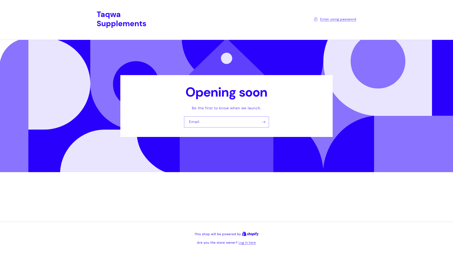 website screenshot of https://taqwasupplements.com/