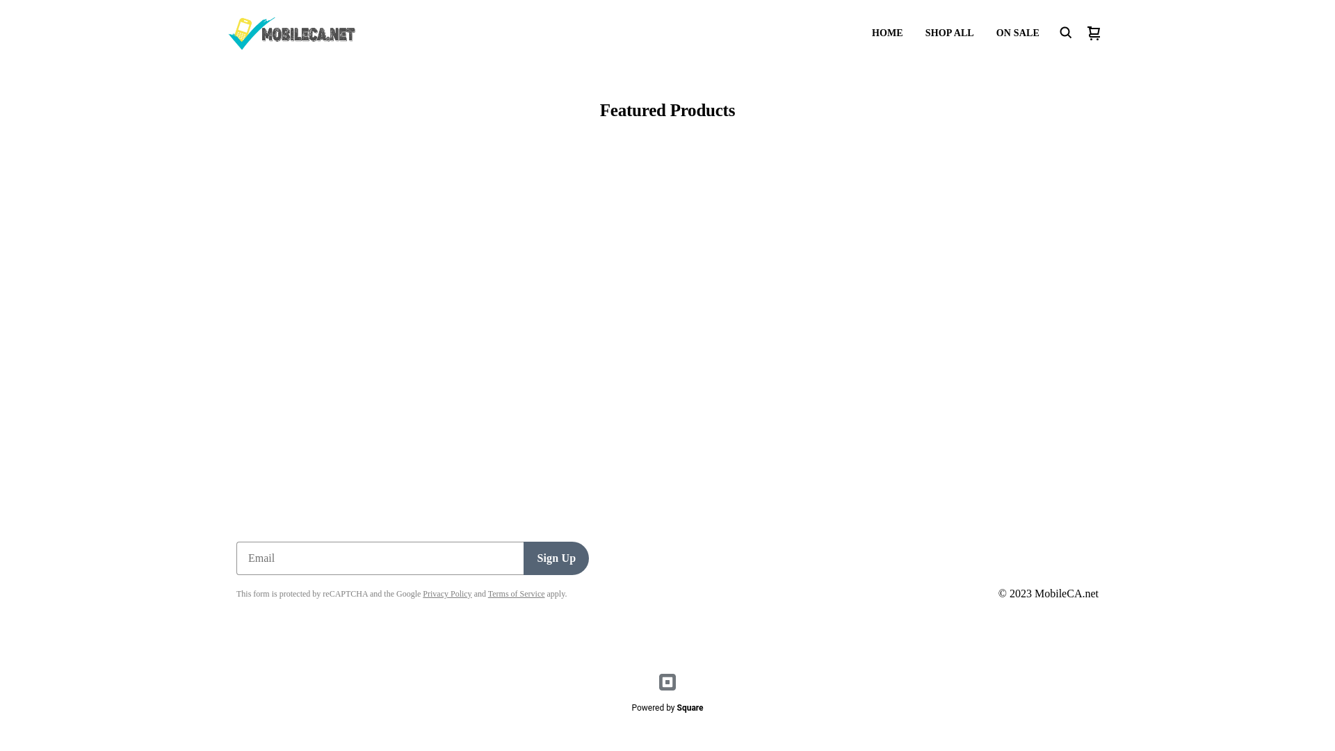 website screenshot of https://mobileca.square.site