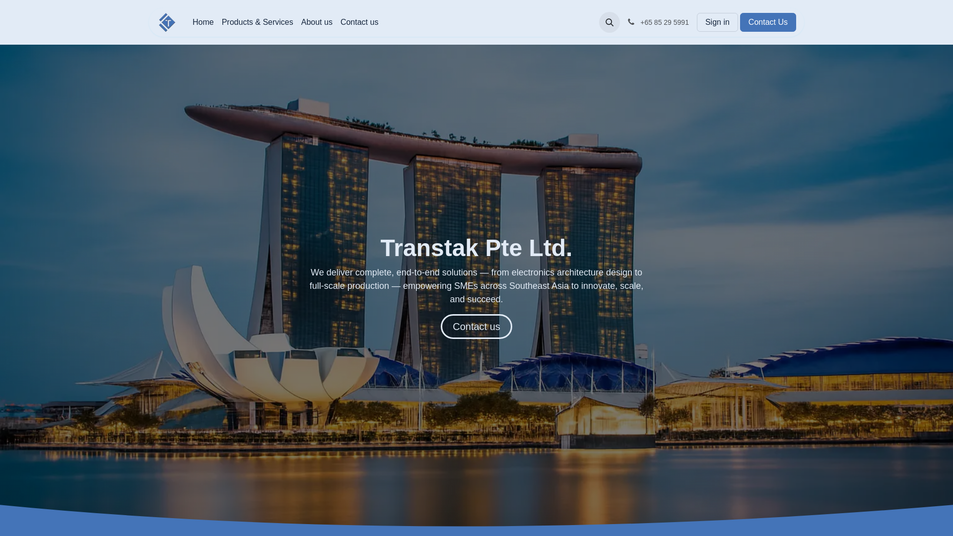 website screenshot of https://transtak.com.sg/