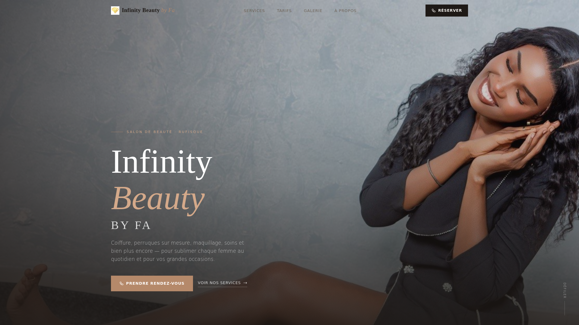 website screenshot of https://infinitybeautybyfa.com/