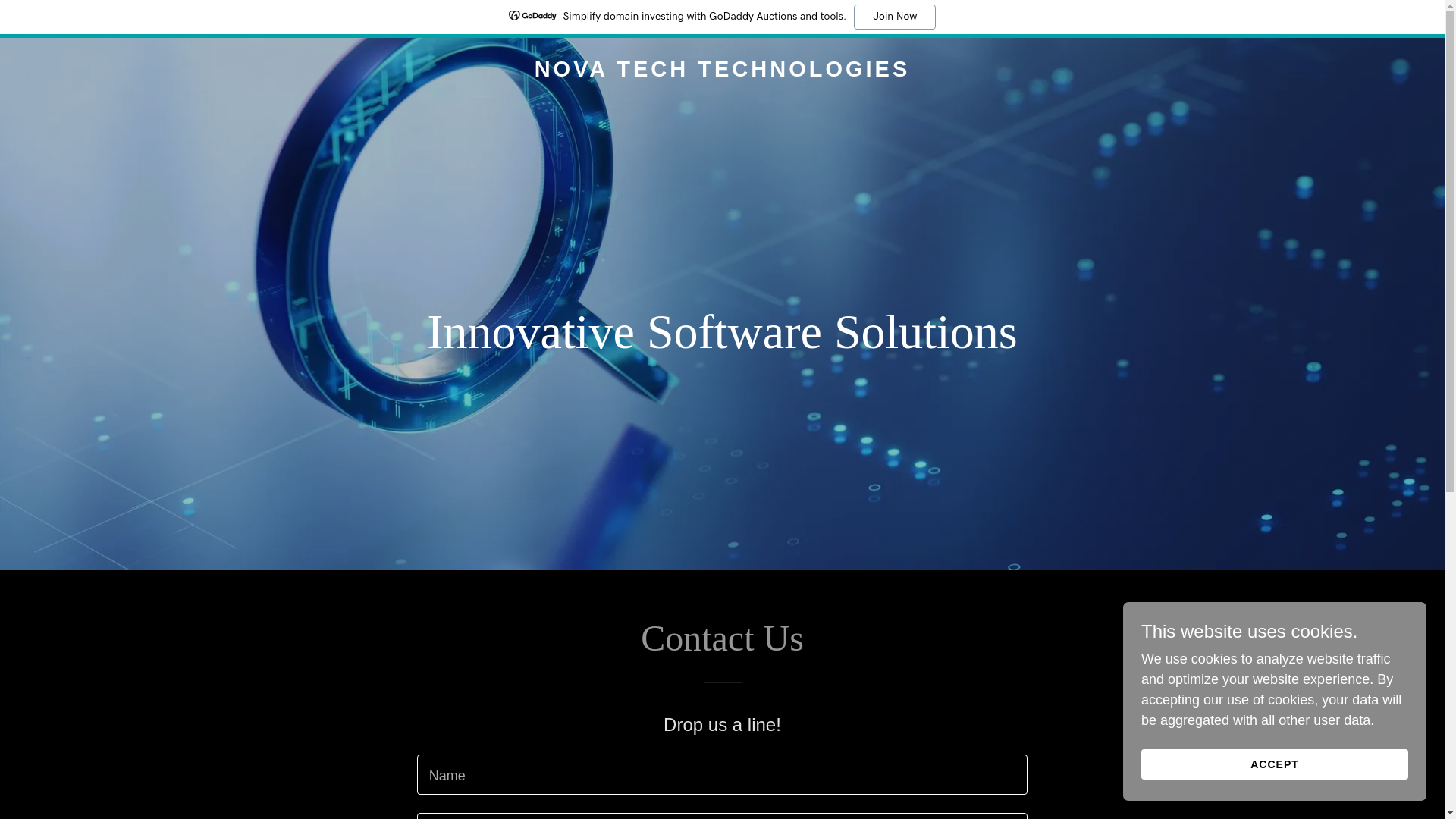 website screenshot of https://novatratechnologies.com/