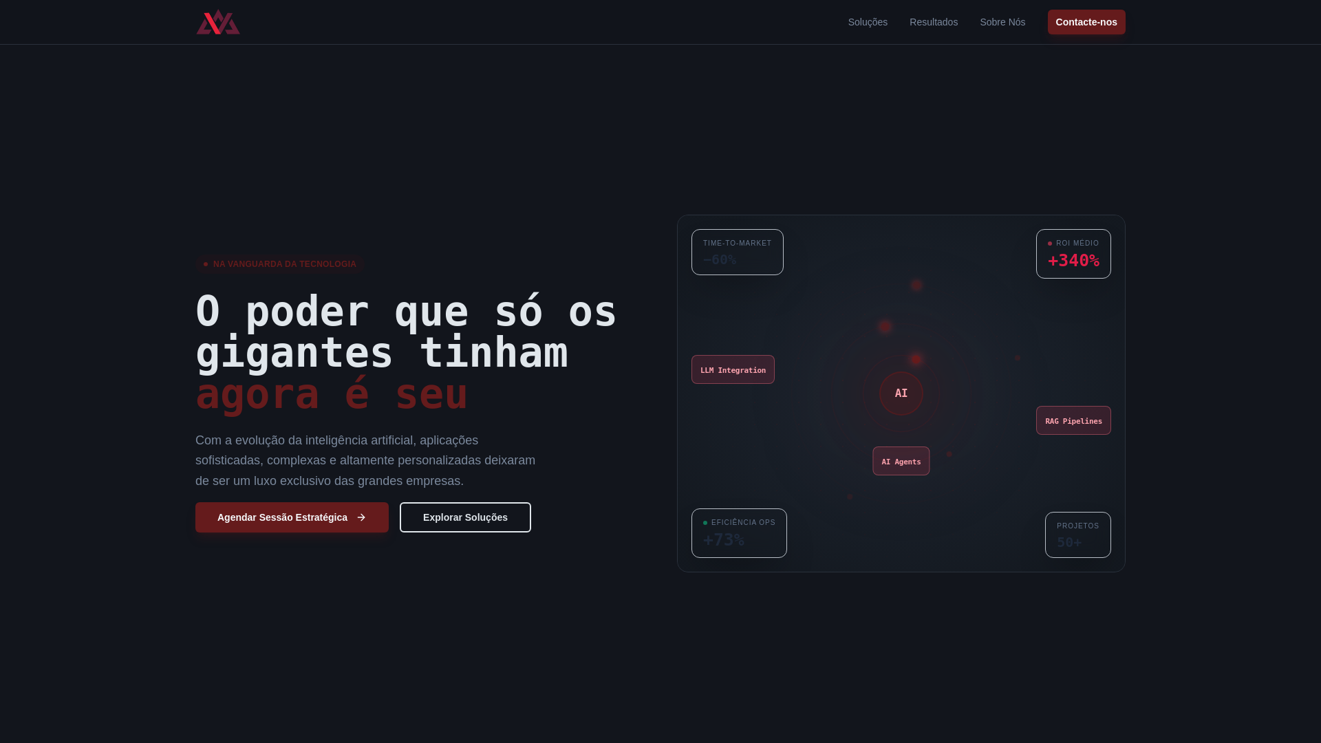website screenshot of https://vanguardsolutions.pt/