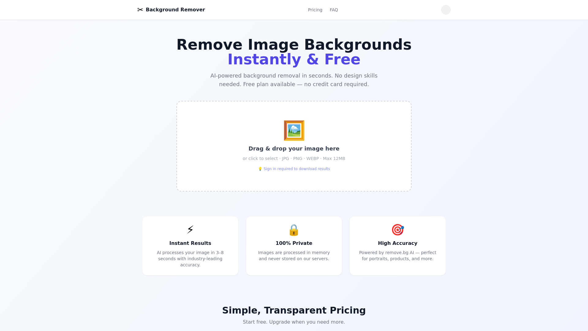 website screenshot of https://ai-image-background-remover.site/