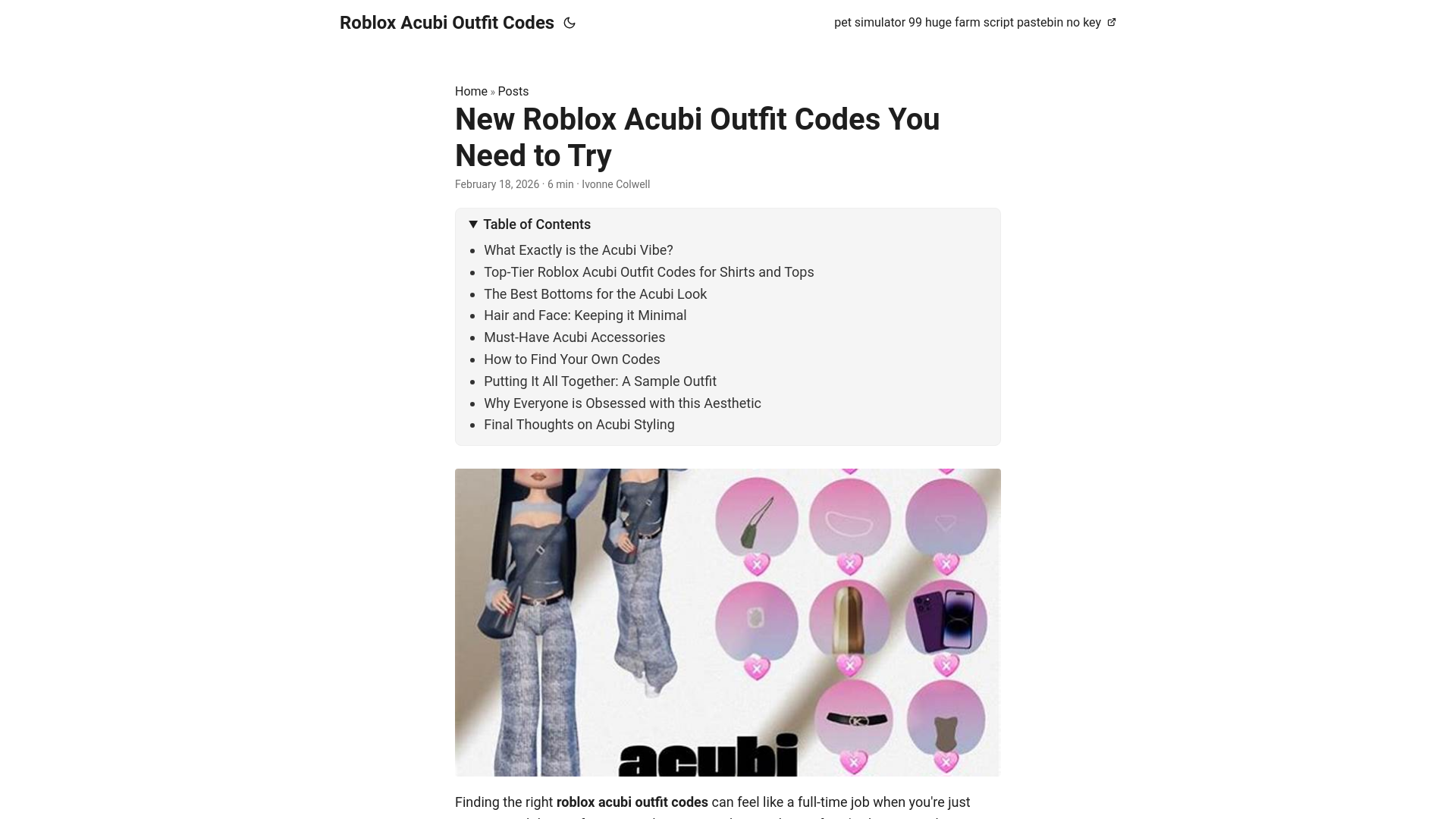website screenshot of https://roblox-acubi-outfit-codes.pages.dev/