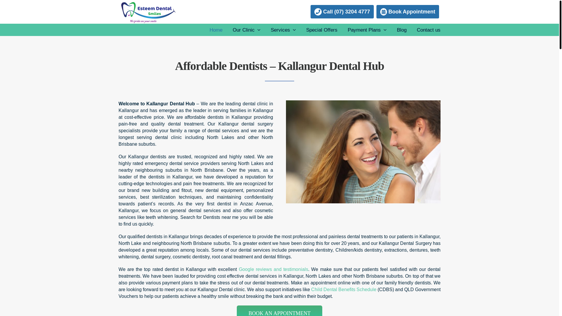 website screenshot of https://esteemdentalsmiles.online/