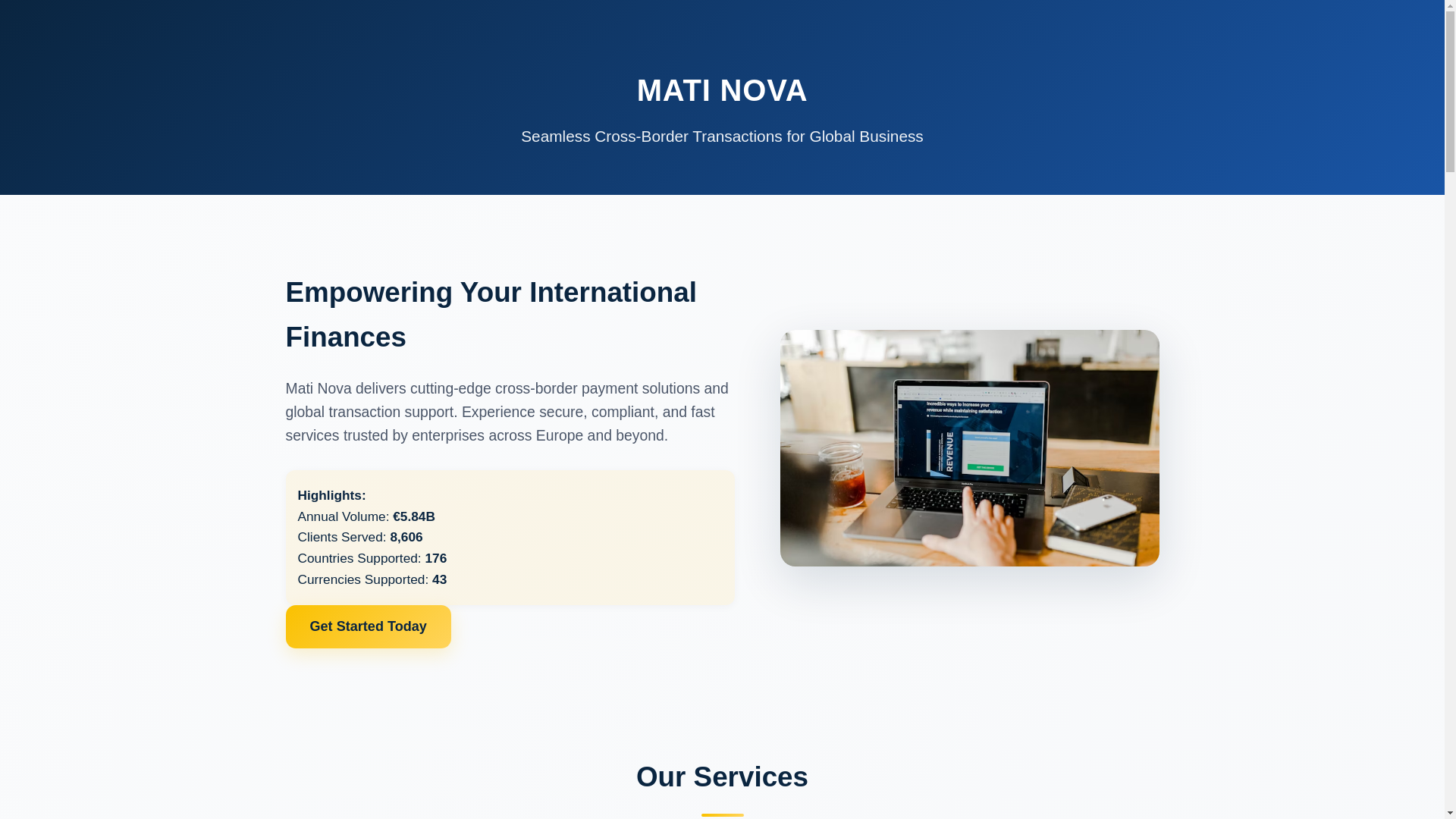 website screenshot of https://matinova.eu/