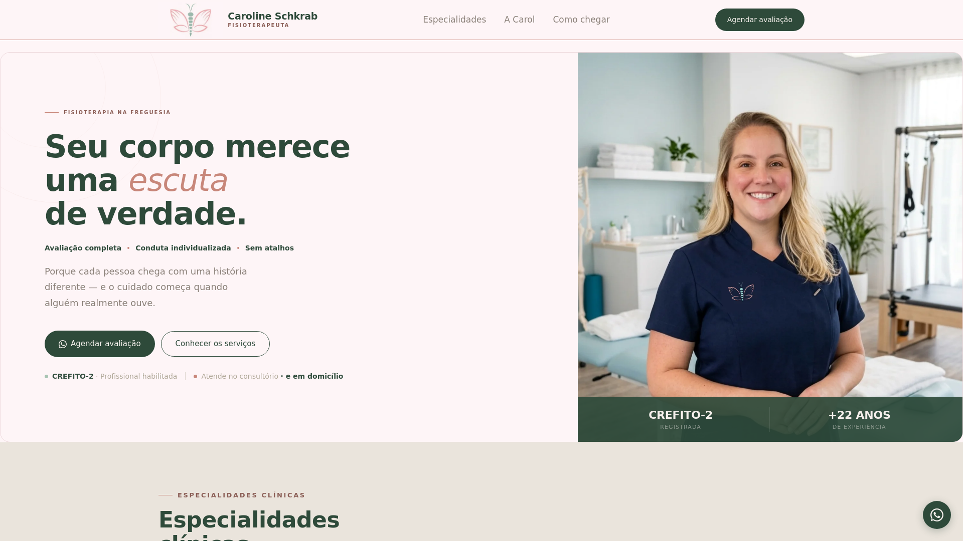 website screenshot of https://carolineschkrab.com.br