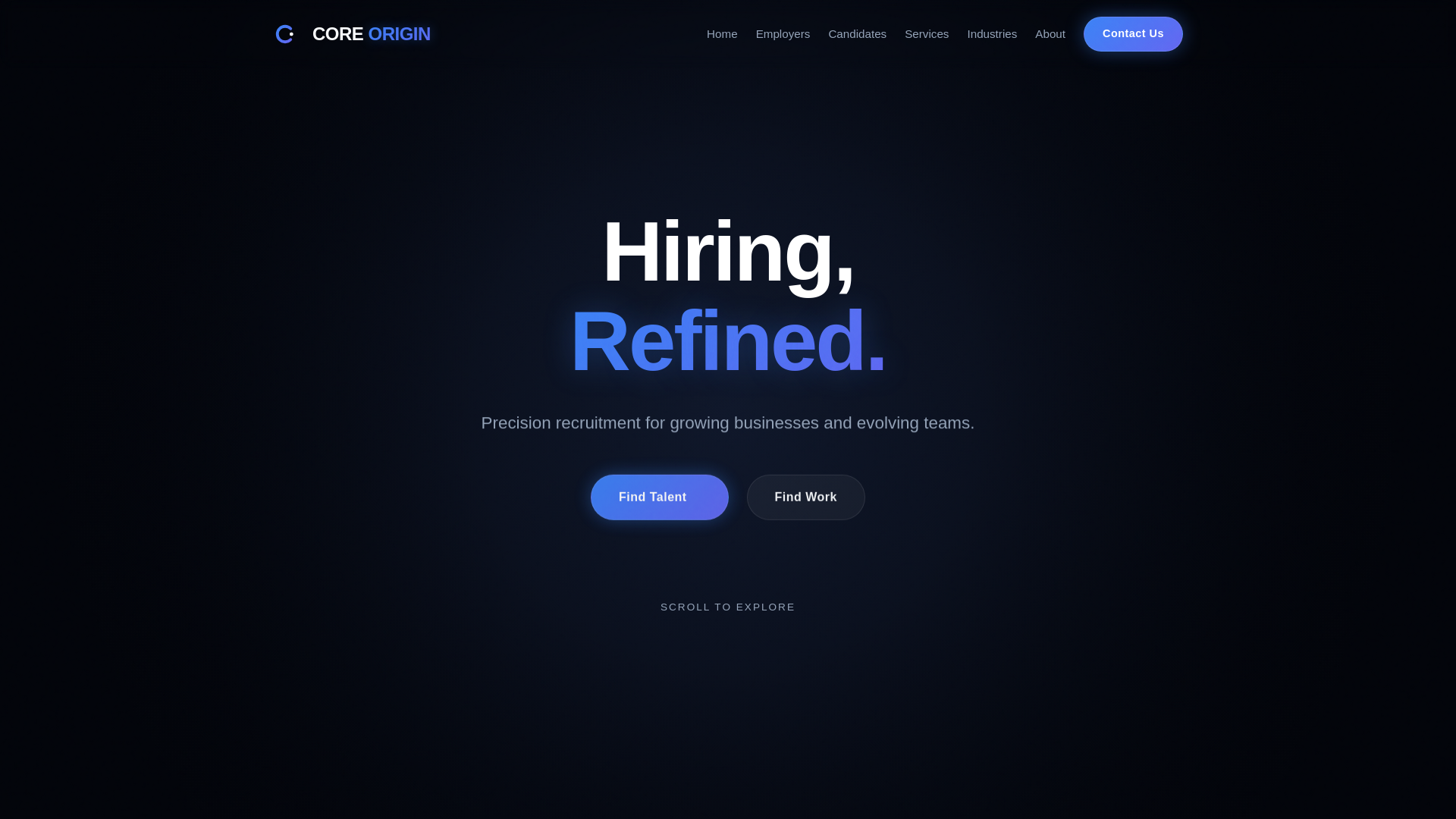 website screenshot of https://coreoriginservices.com