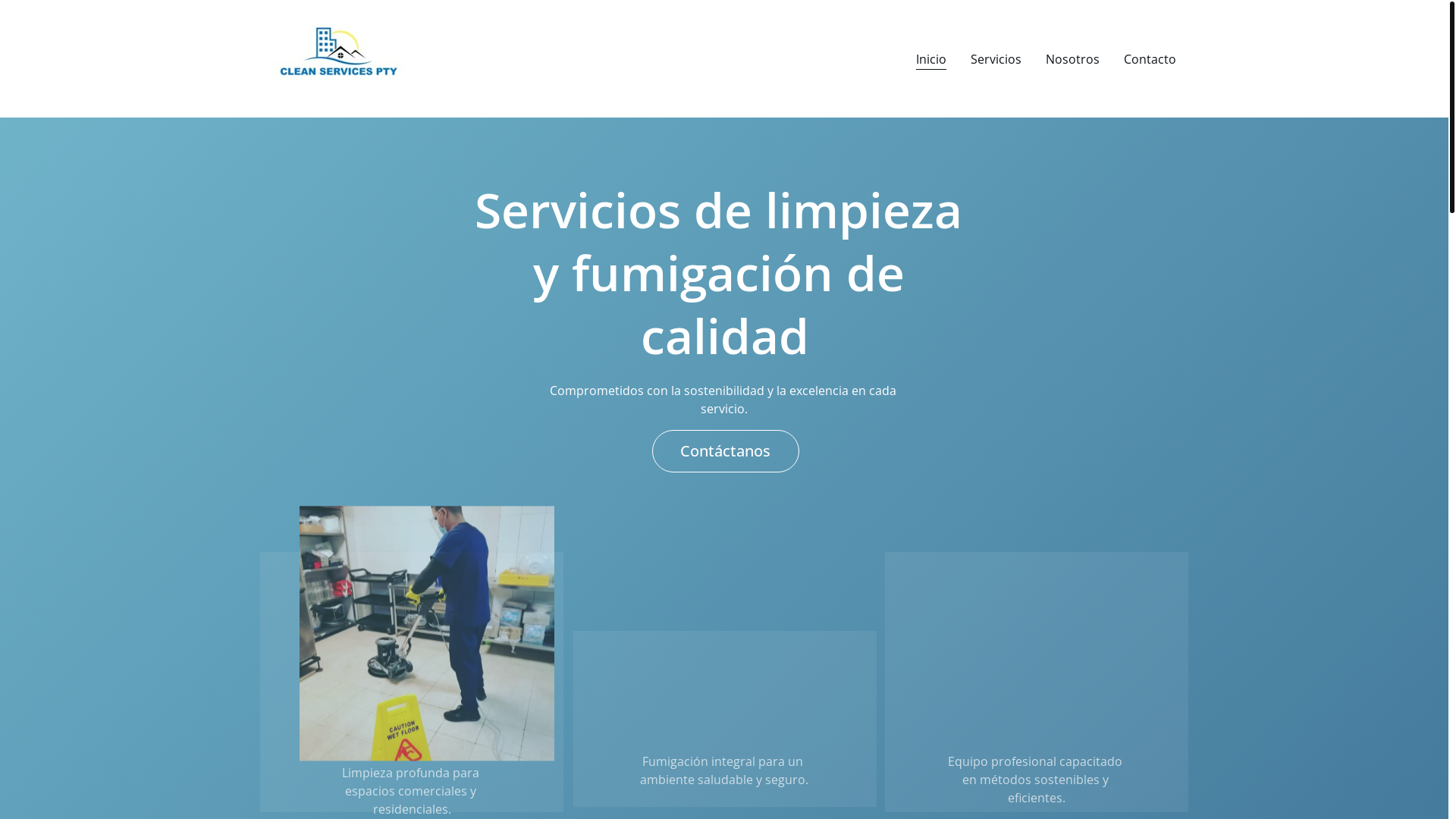 website screenshot of https://cleanservicespty1.com/