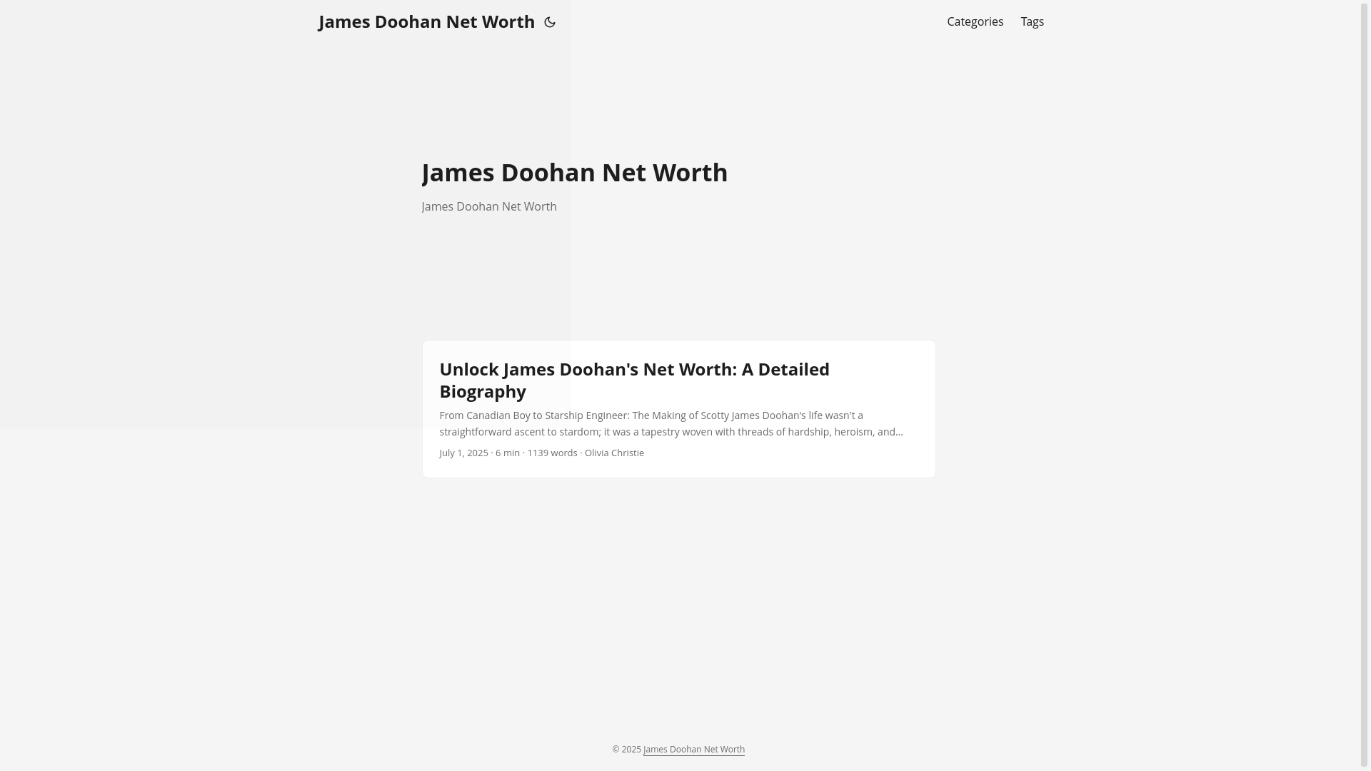 website screenshot of https://james-doohan-net-worth.pages.dev/